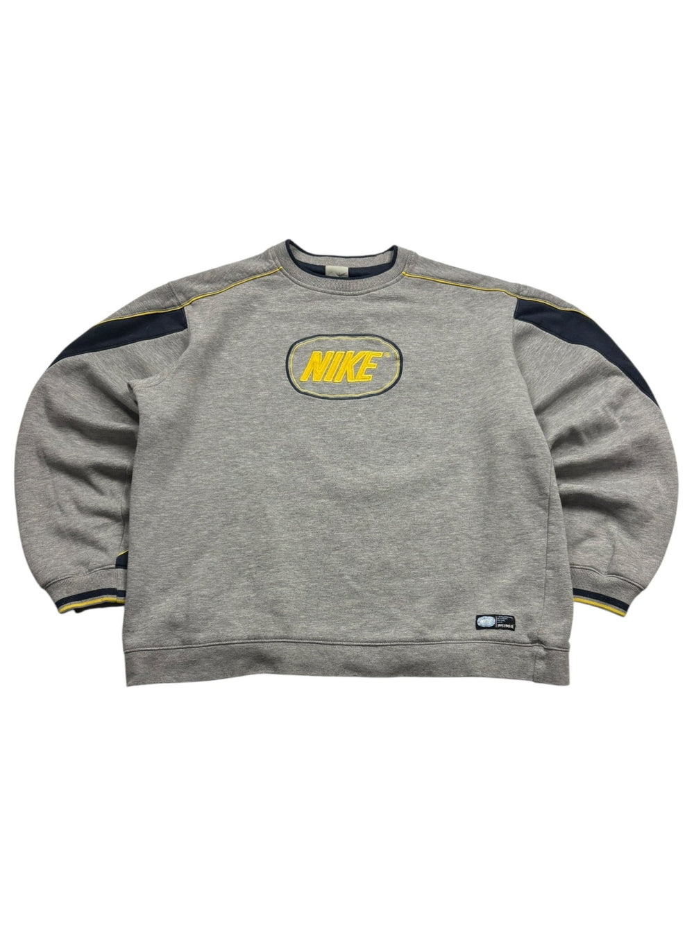 Nike Oval Logo Vintage Sweater – Grau/Navy (M) - PKeyVintage