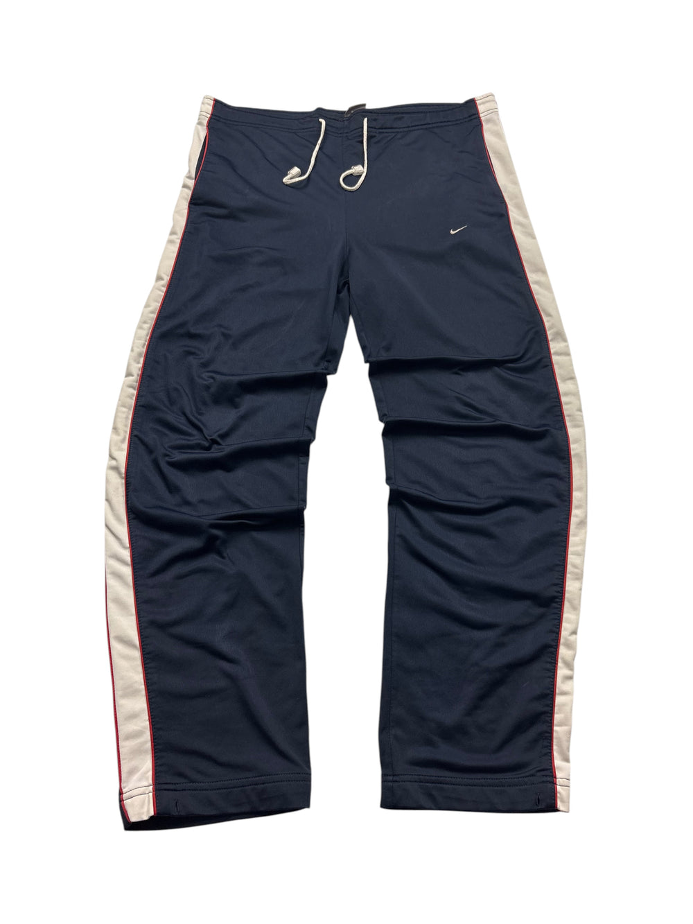 Nike Side Panel Vintage Trackpants in Navy und Creme, Vorderansicht