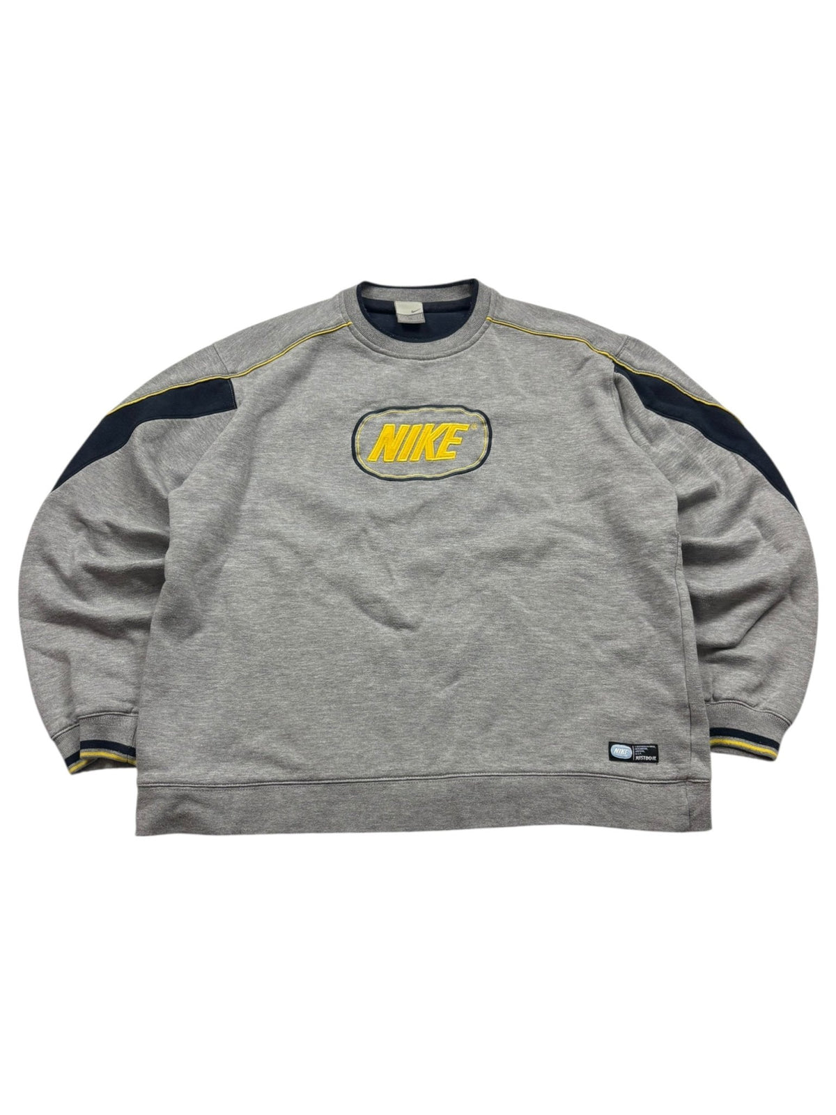 Nike Sweater - Grau/Schwarz/Gelb (M) - PKeyVintage