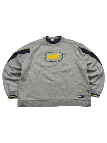 Nike Sweater - Grau/Schwarz/Gelb (M) - PKeyVintage