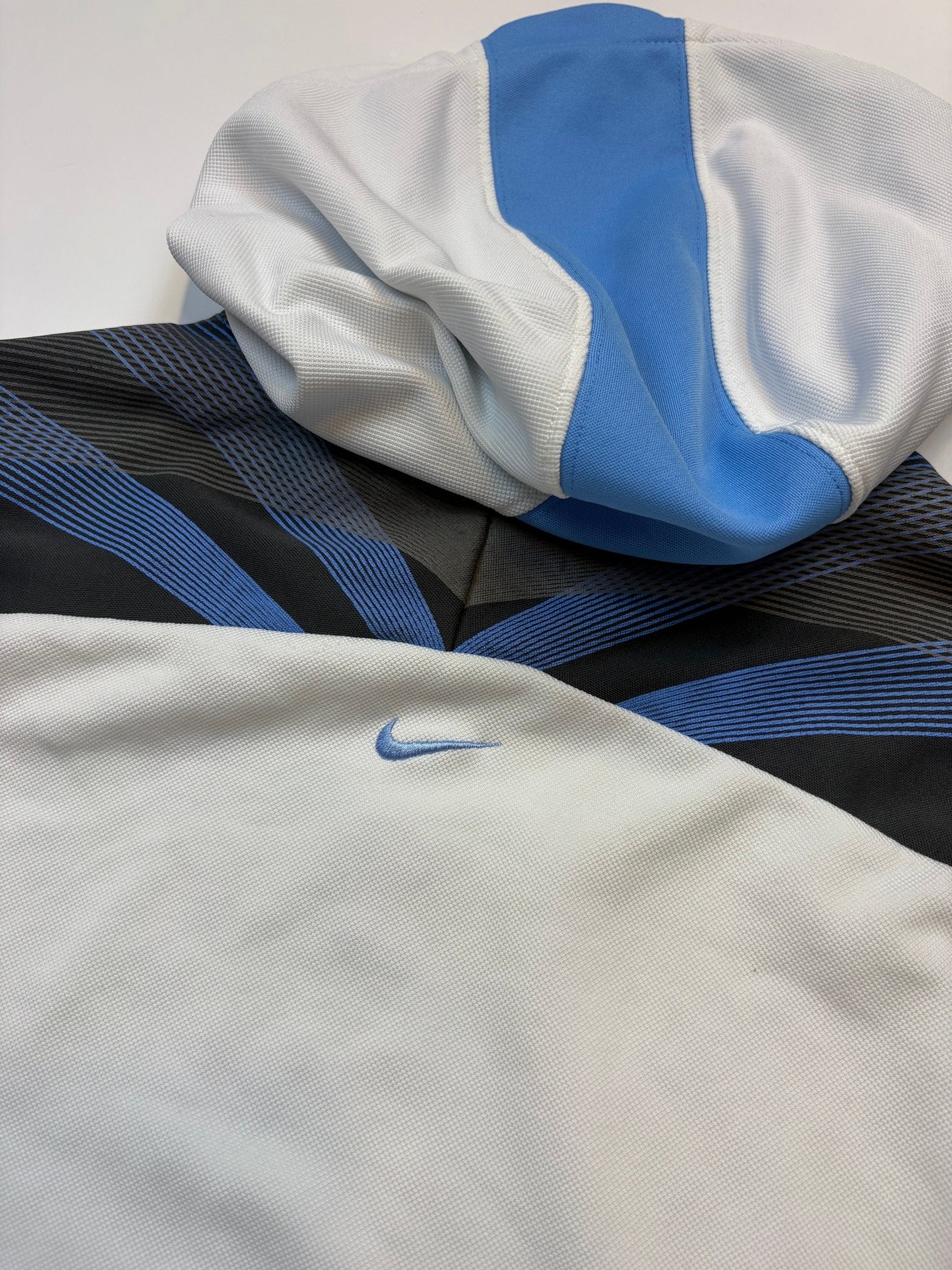 Nike TN Air Vintage Hoodie – Weiß/Hellblau (S) - PKeyVintage