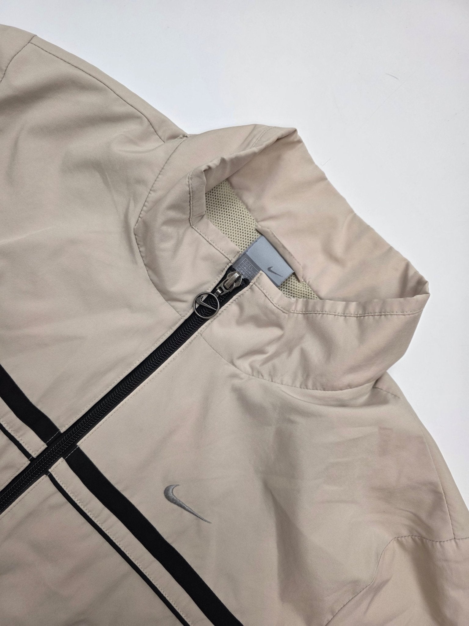 Nike Trackjacket - Beige/Schwarz (L) - PKeyVintage