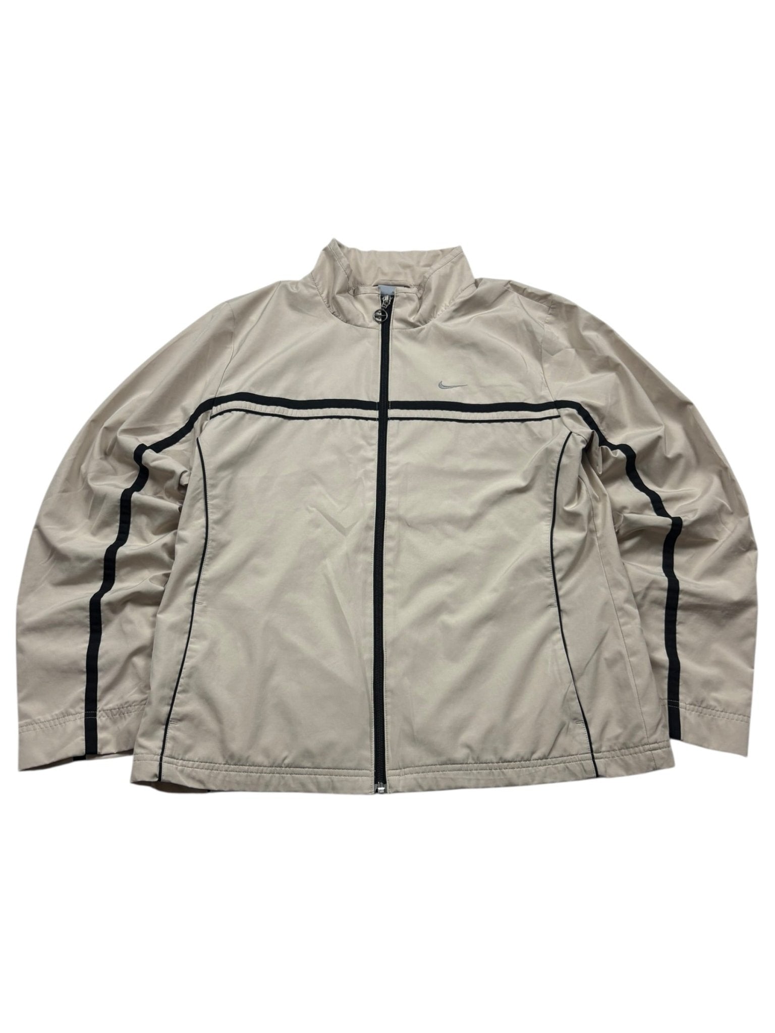 Nike Trackjacket - Beige/Schwarz (L) - PKeyVintage