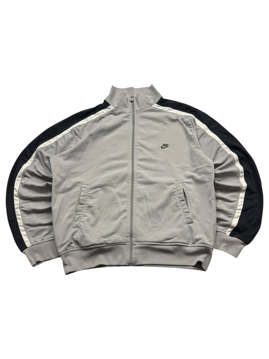Nike Vintage Trackjacket Grau/Schwarz Größe M mit kleinem Futura-Logo auf der Brust