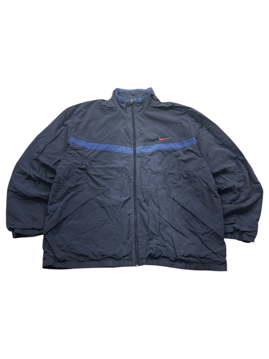 Nike Bruststreifen Vintage Trackjacket in Navy/Blau – Vorderansicht