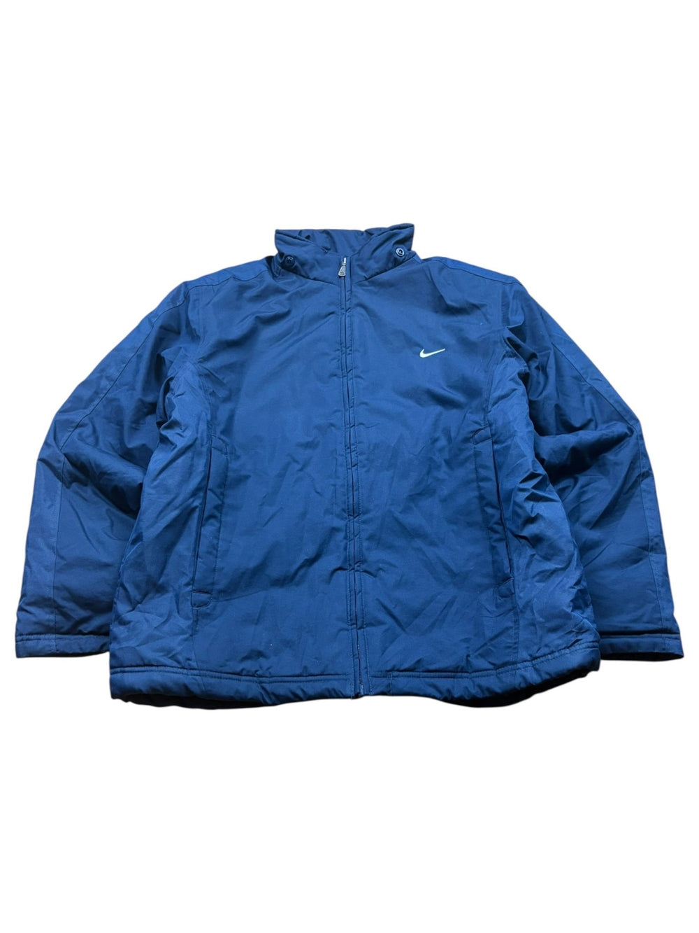 Nike Vintage Pufferjacke Navy – Swoosh Backprint (M) - PKeyVintage