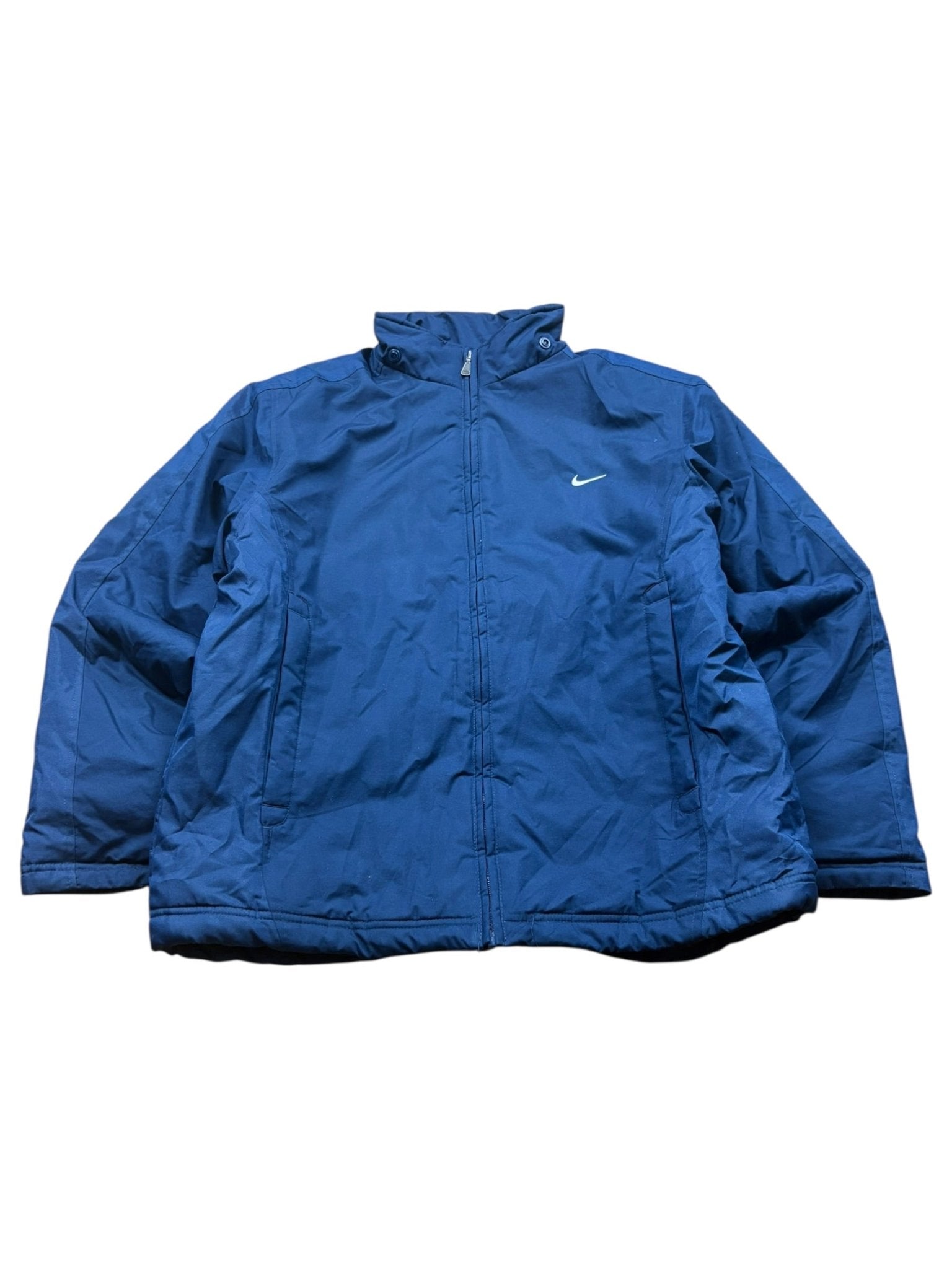 Nike Vintage Pufferjacke Navy – Swoosh Backprint (M) - PKeyVintage