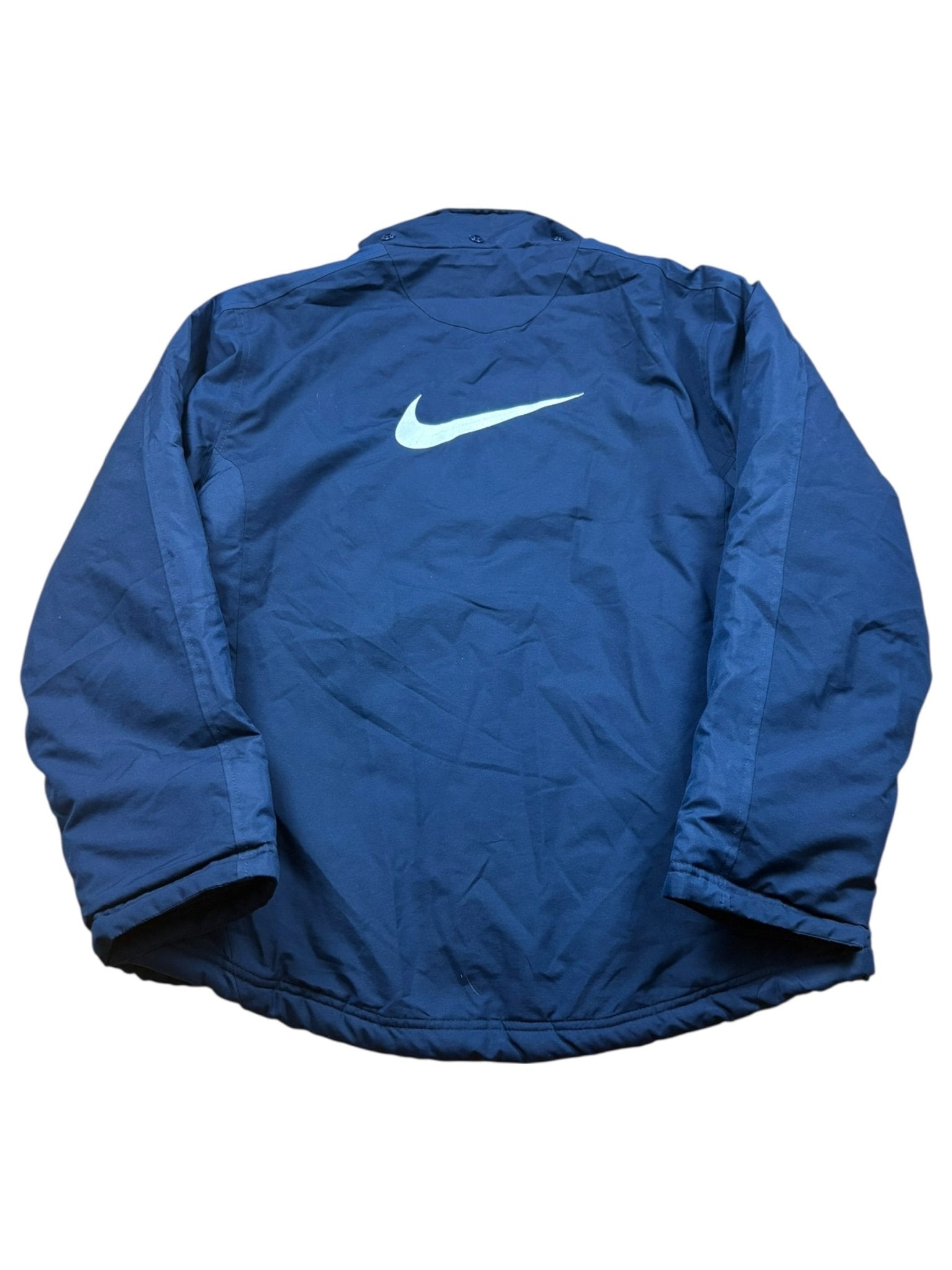 Nike Vintage Pufferjacke Navy – Swoosh Backprint (M) - PKeyVintage