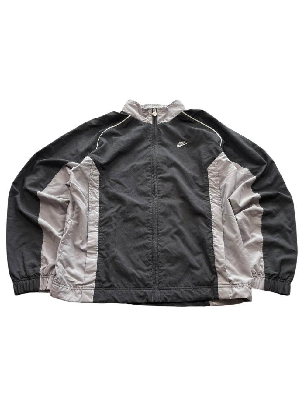 Nike White Piping Vintage Trackjacket – Schwarz/Grau (M) - PKeyVintage