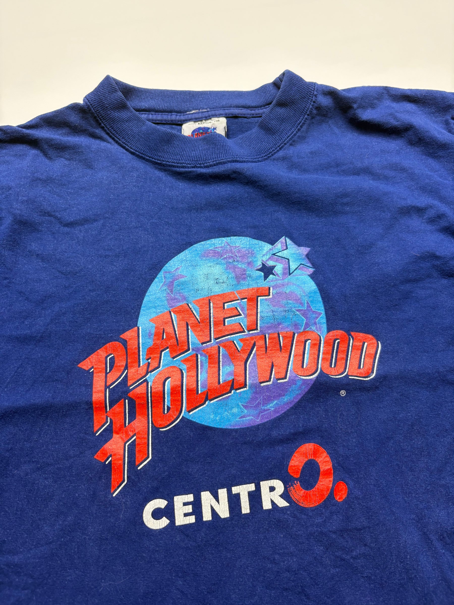 Centro Frontprint auf blauem Planet Hollywood Vintage T-Shirt