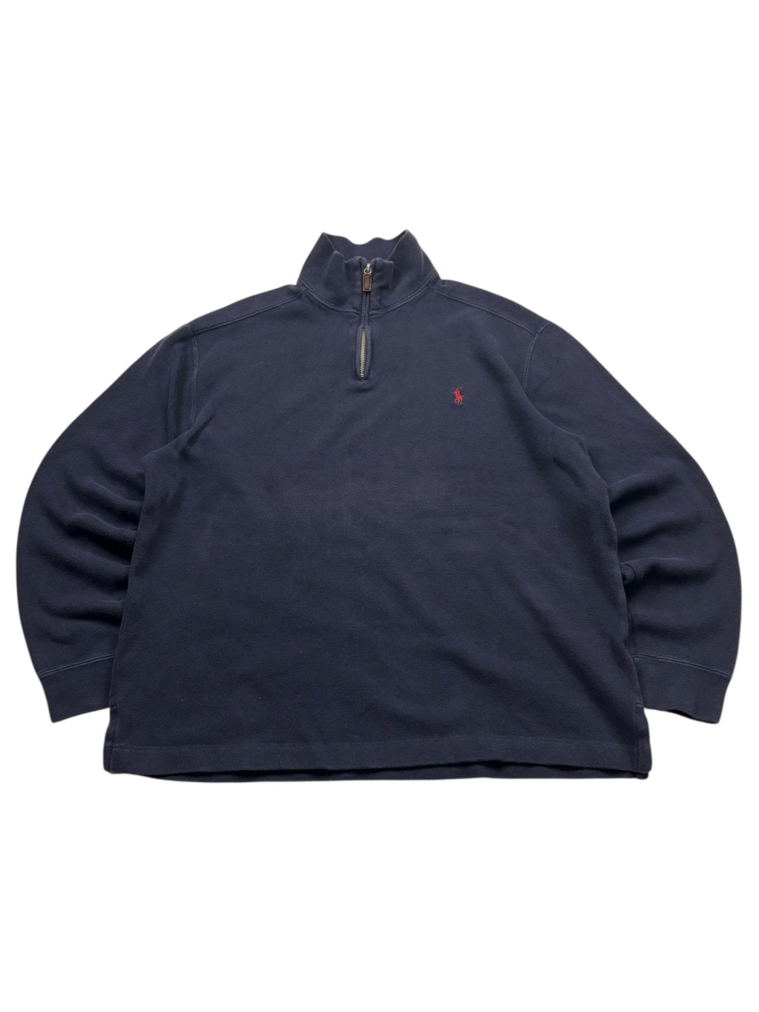 Polo by Ralph Lauren Half - Zip Vintage Sweater – Navy (L) - PKeyVintage