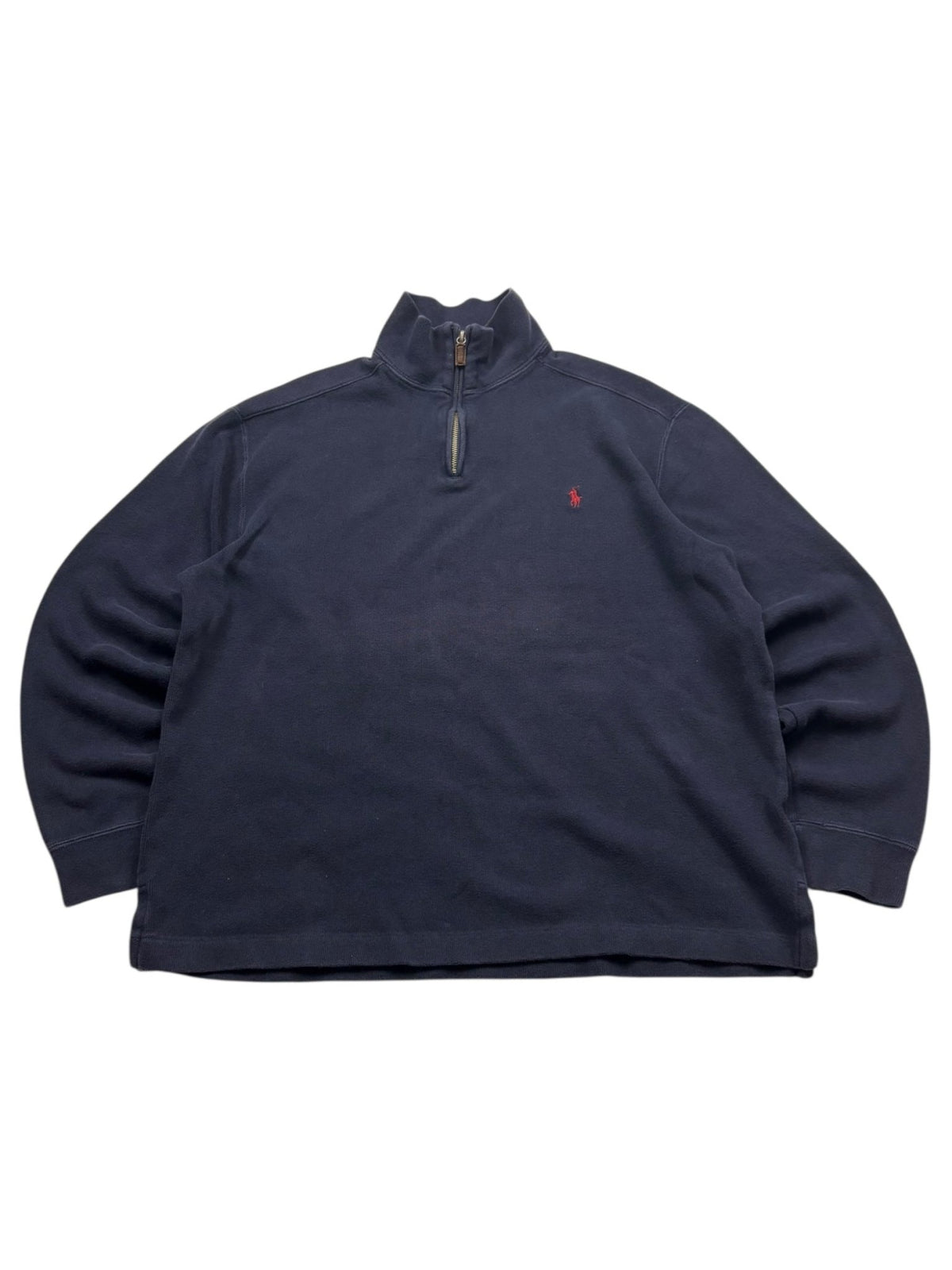Polo Ralph Lauren Half-Zip Vintage Sweater in Navy mit rotem Brustlogo und Stehkragen