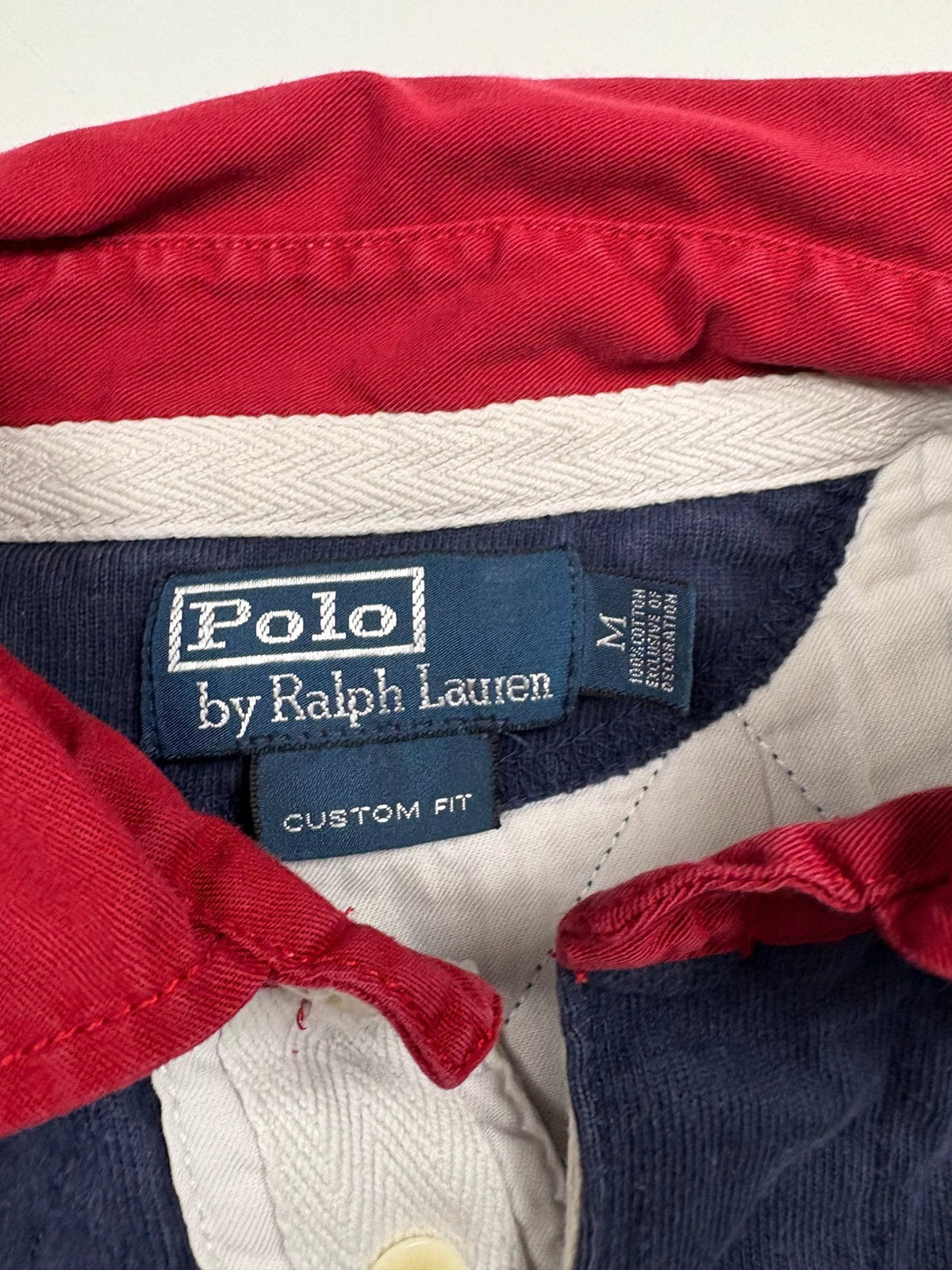 Polo Ralph Lauren 1932 Big Pony Vintage Langarm - Poloshirt – Navy/Rot (M) - PKeyVintage