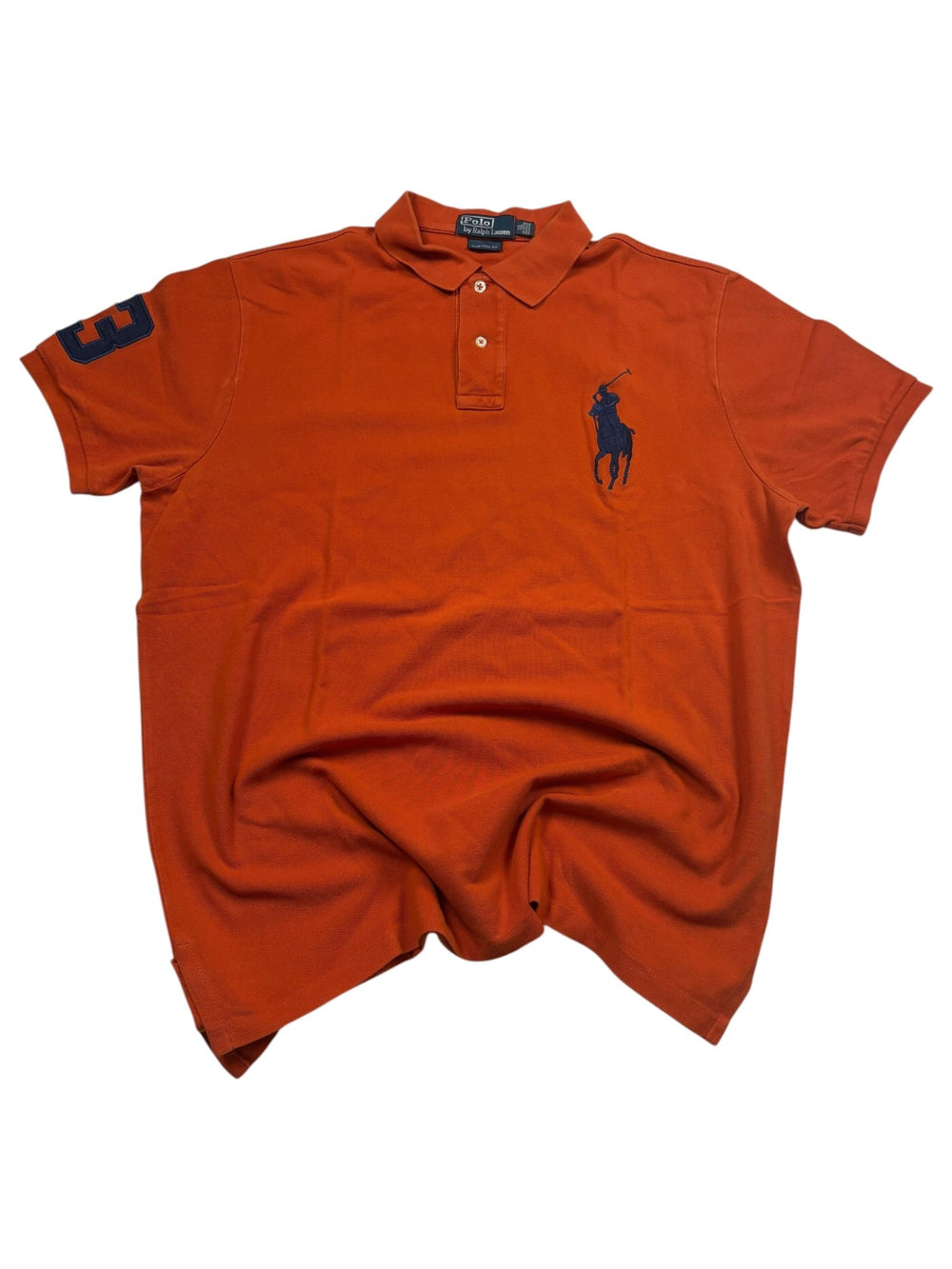 Polo Ralph Lauren Big Pony Custom Fit Vintage Poloshirt – Orange (XL) - PKeyVintage