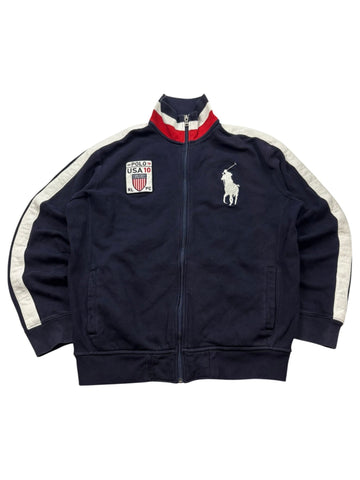 Polo Ralph Lauren Big Pony USA 10 Vintage Zip - Jacke – Navy (L) - PKeyVintage