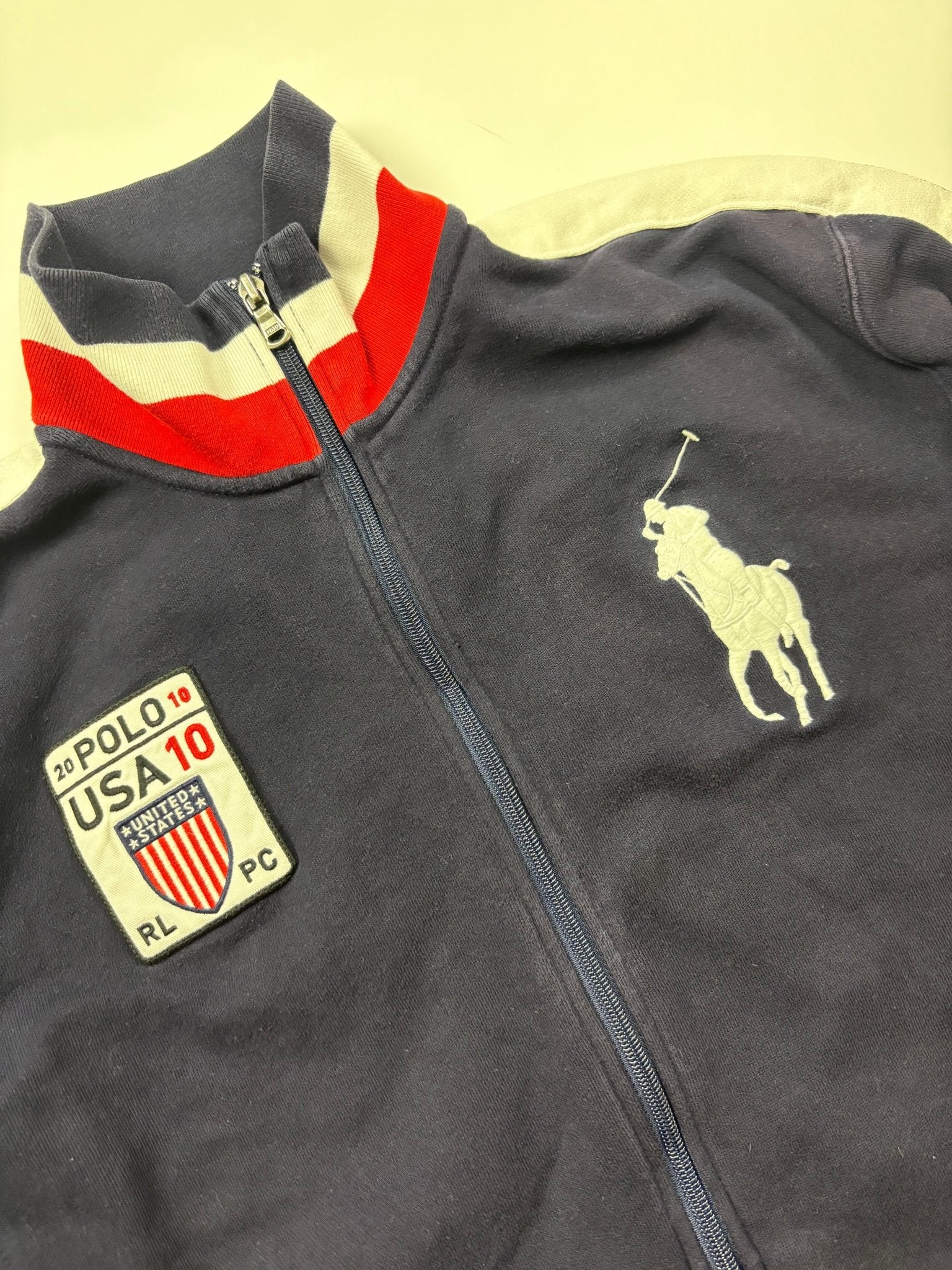 Polo Ralph Lauren Big Pony USA 10 Vintage Zip - Jacke – Navy (L) - PKeyVintage