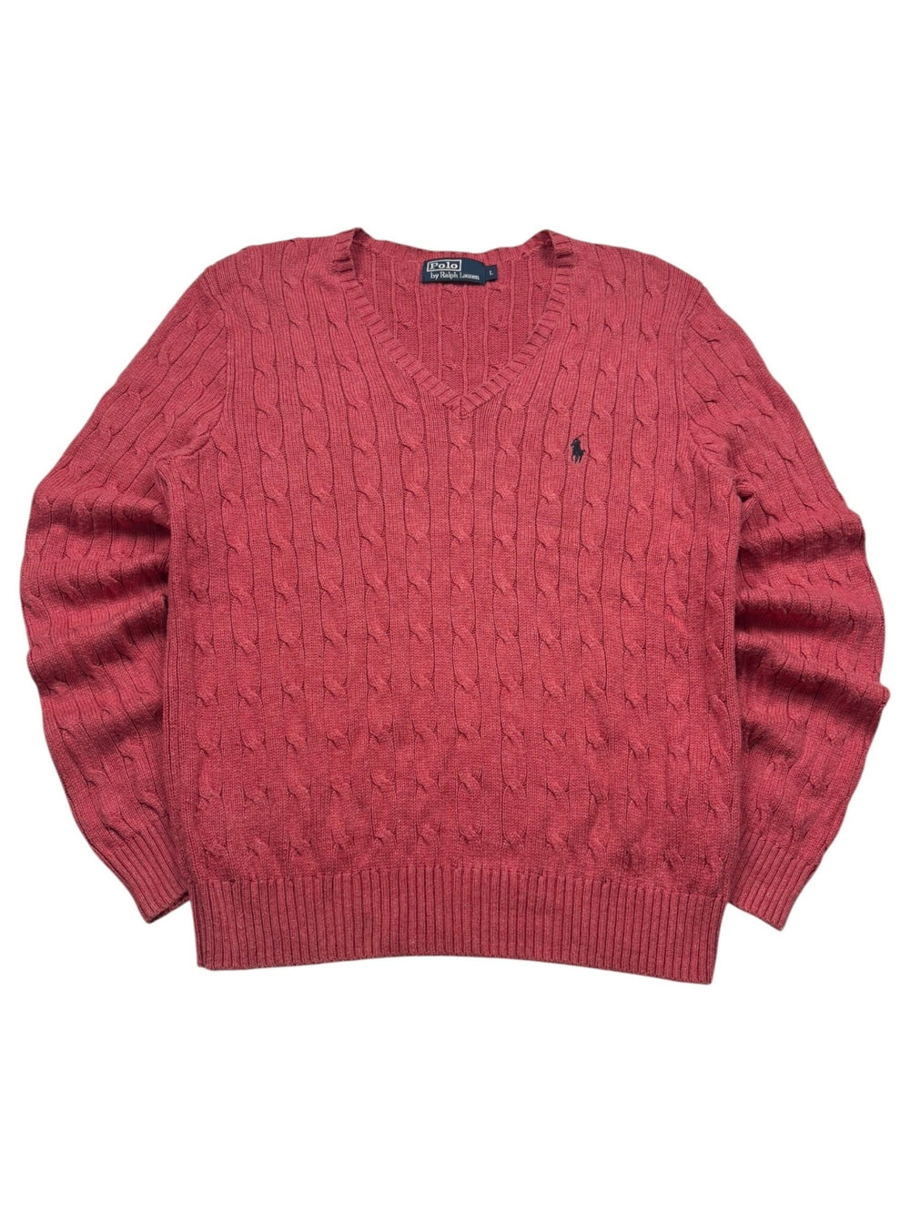 Polo Ralph Lauren Cable - Knit Vintage Strickpullover – Rosé (L) - PKeyVintage