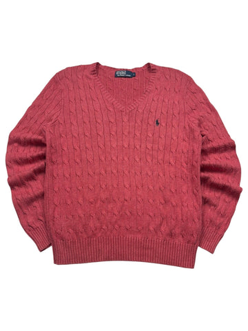 Polo Ralph Lauren Cable - Knit Vintage Strickpullover – Rosé (L) - PKeyVintage