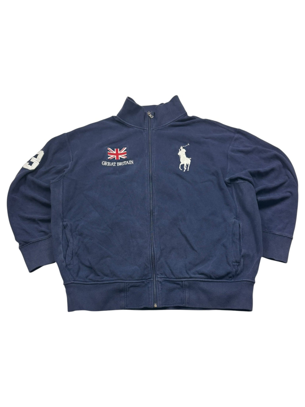 Polo Ralph Lauren Great Britain Big Pony Vintage Sweatjacke – Navy (2XL) - PKeyVintage