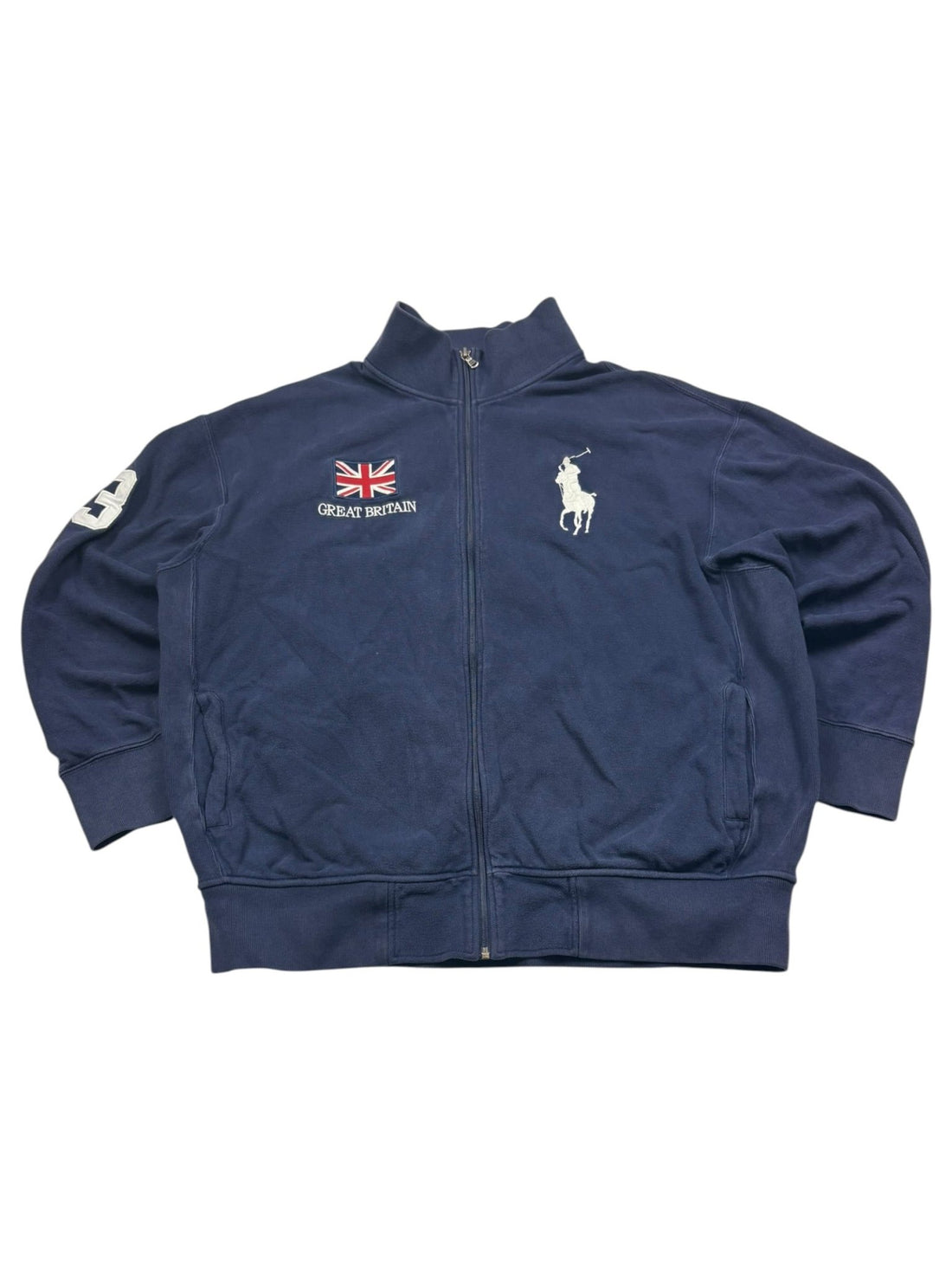 Polo Ralph Lauren Great Britain Big Pony Vintage Sweatjacke – Navy (2XL) - PKeyVintage