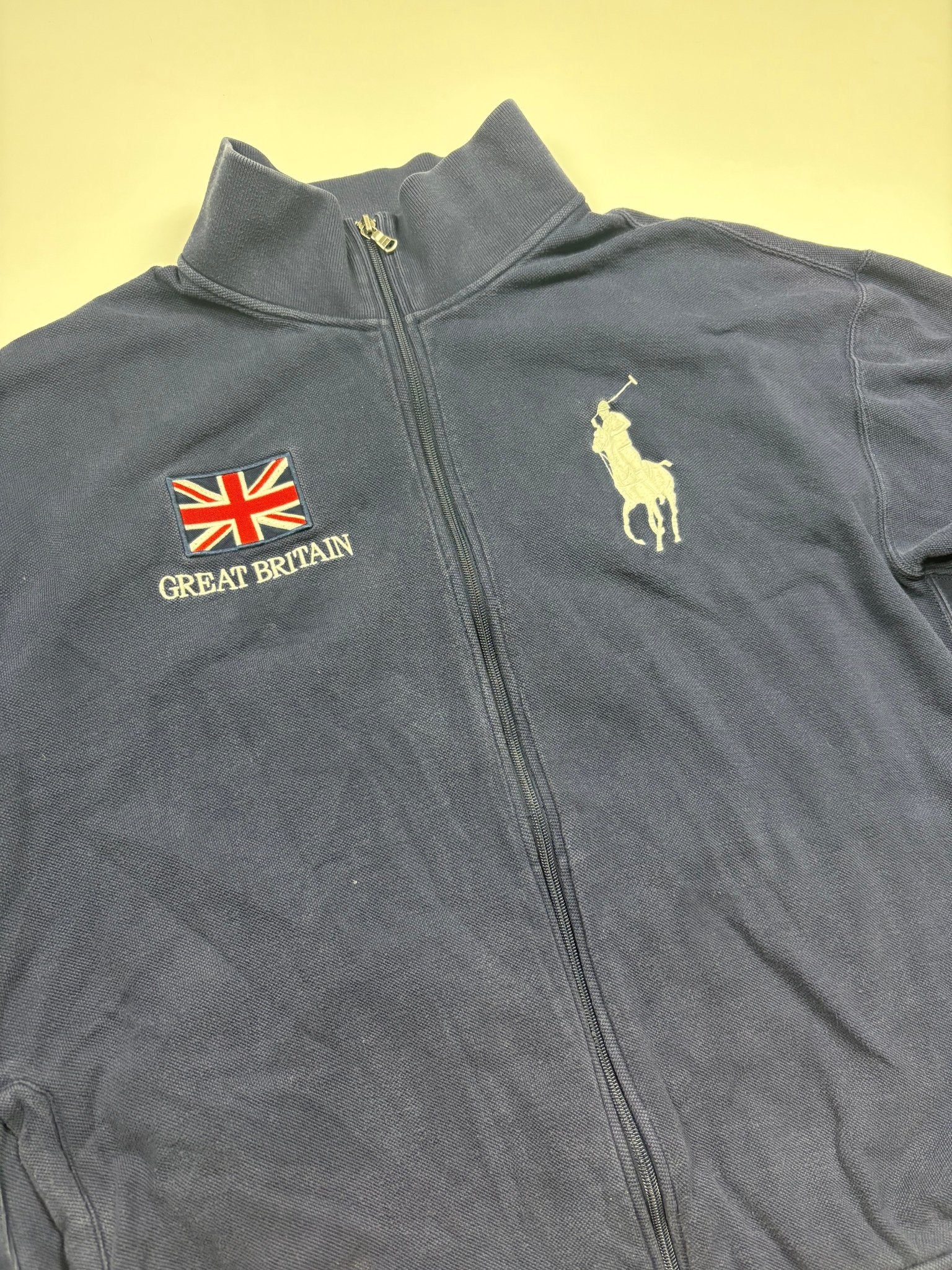 Polo Ralph Lauren Great Britain Big Pony Vintage Sweatjacke – Navy (2XL) - PKeyVintage