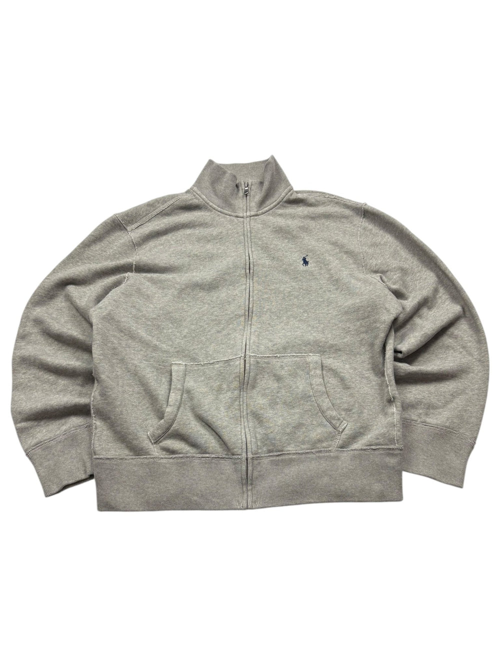 Polo Ralph Lauren Logo - Stick Vintage Zip Sweater – Grau (XL) - PKeyVintage