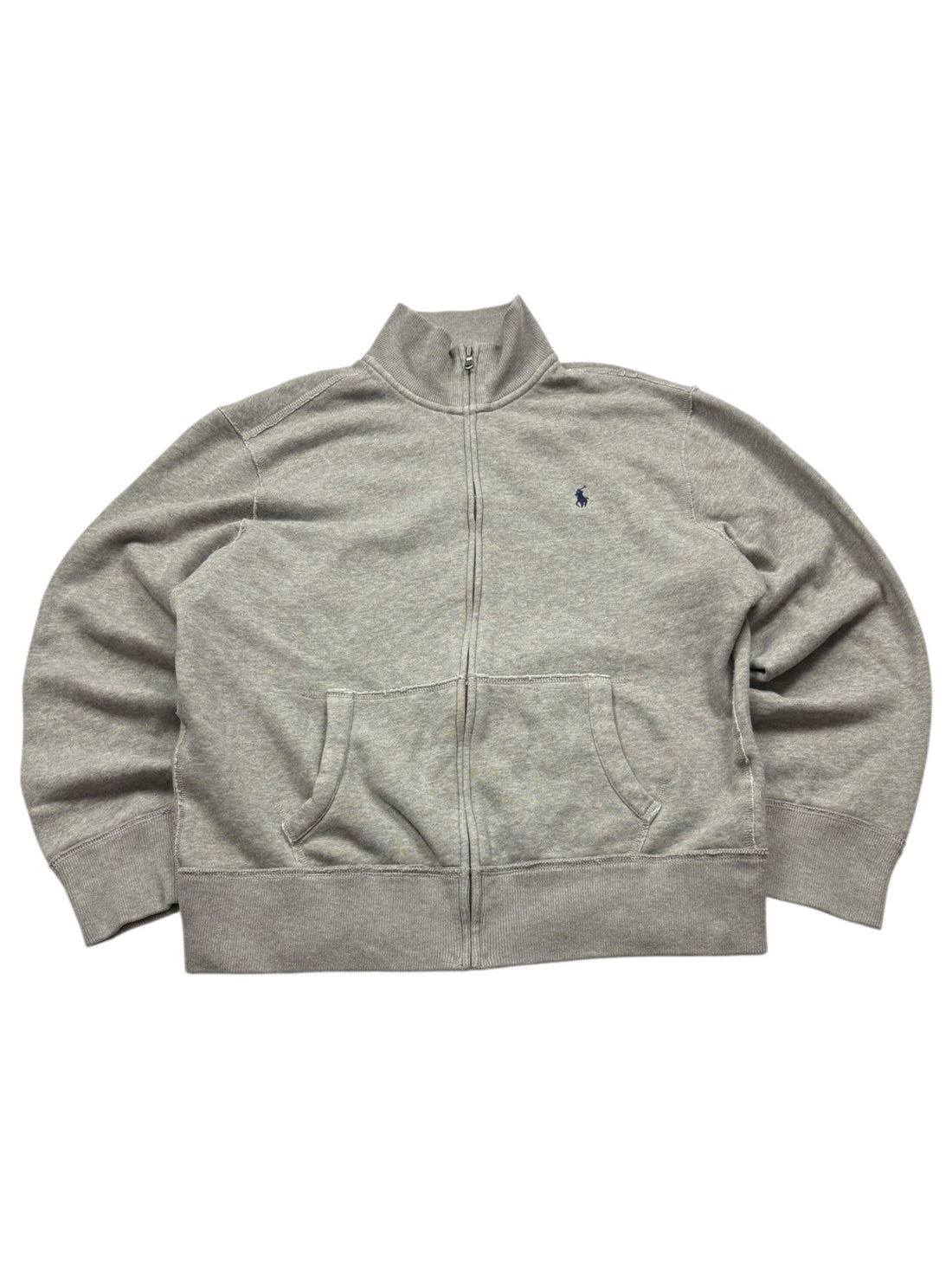 Polo Ralph Lauren Logo - Stick Vintage Zip Sweater – Grau (XL) - PKeyVintage