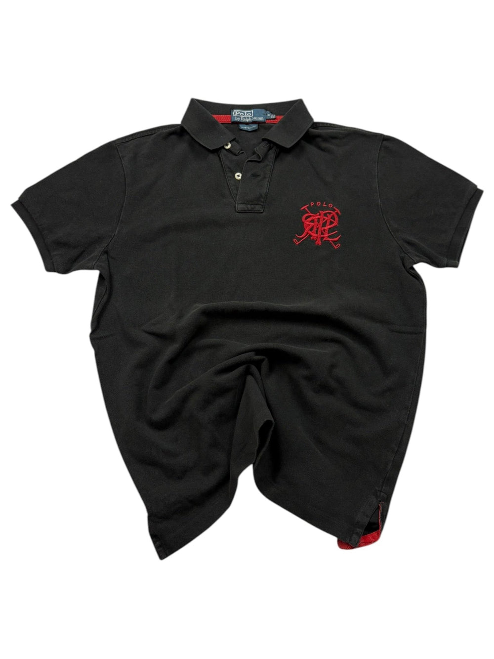 Polo Ralph Lauren Monogramm Vintage Poloshirt – Schwarz (M) - PKeyVintage