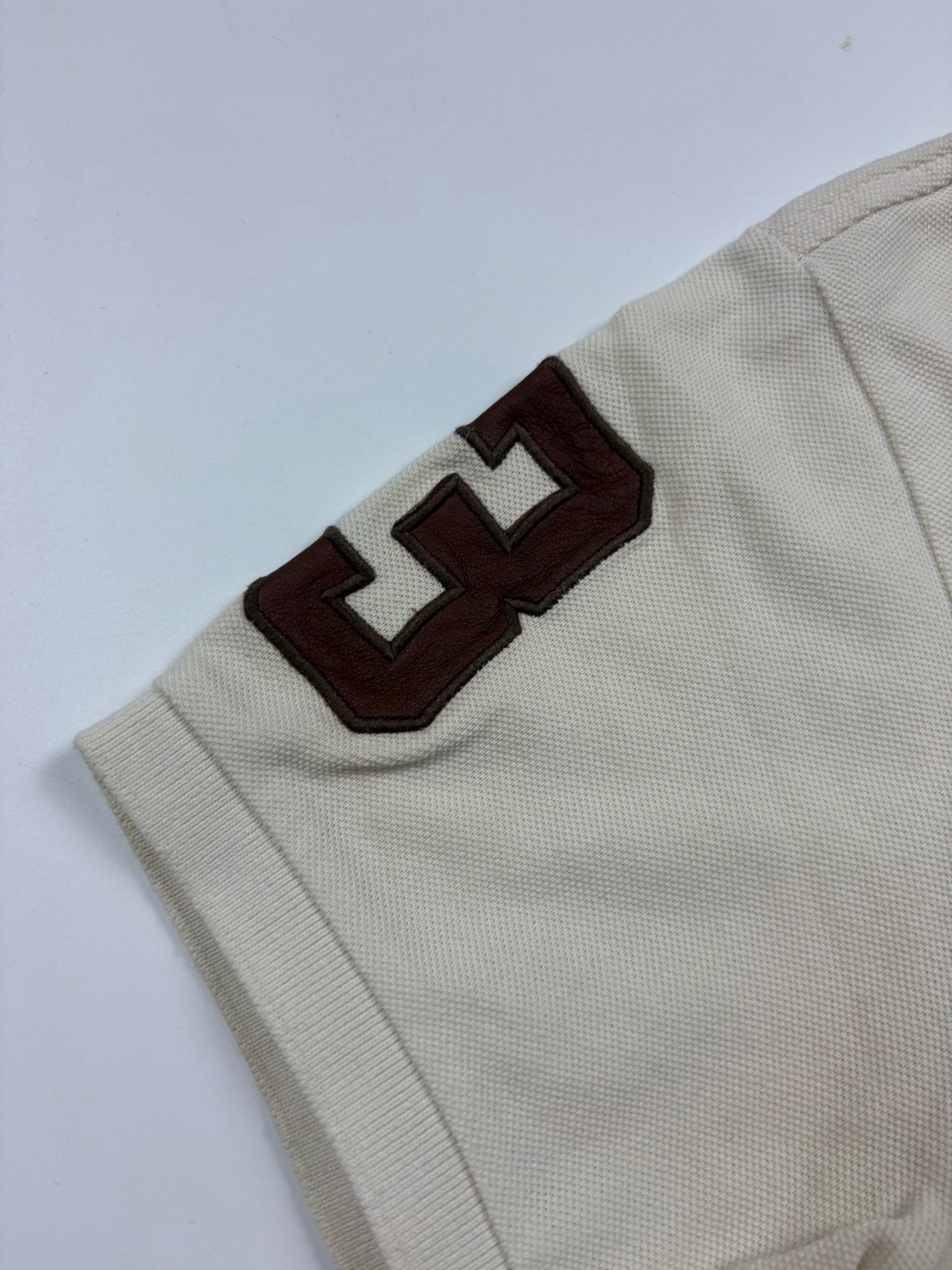 Polo Ralph Lauren Polo - Spieler Stickerei Vintage Poloshirt – Creme (M) - PKeyVintage