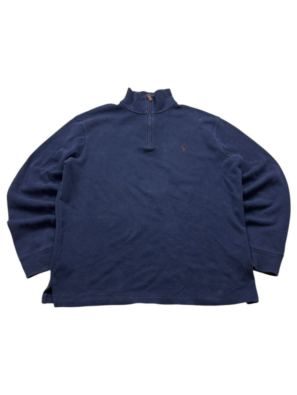 Polo Ralph Lauren Red Pony Vintage Halfzip Sweater – Navy (M) - PKeyVintage