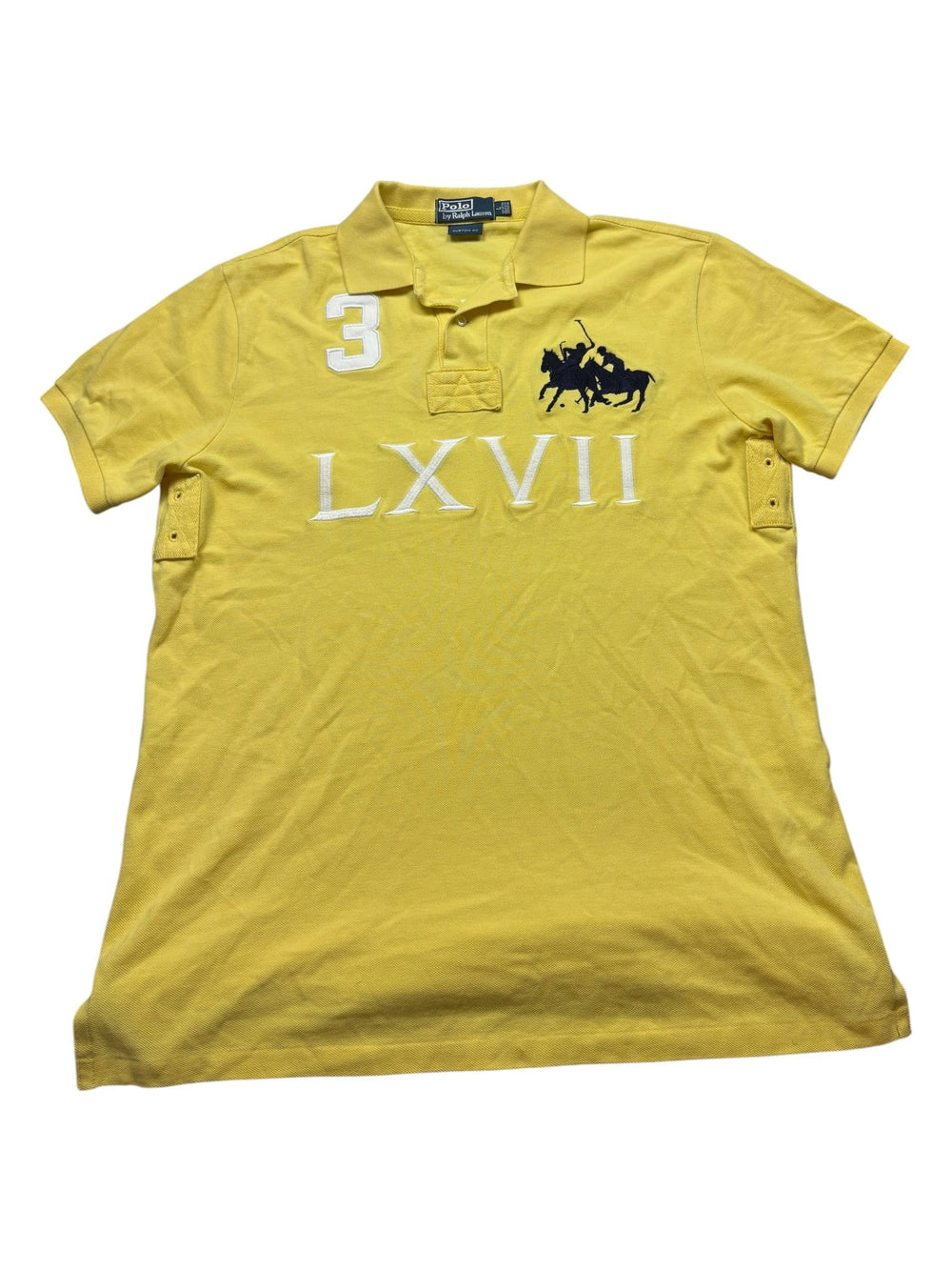 Polo Ralph Lauren Vintage Polo Gelb mit Big Pony – Größe L - PKeyVintage