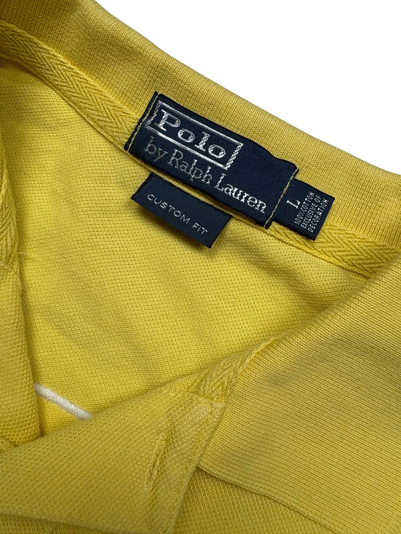Polo Ralph Lauren Vintage Polo Gelb mit Big Pony – Größe L - PKeyVintage
