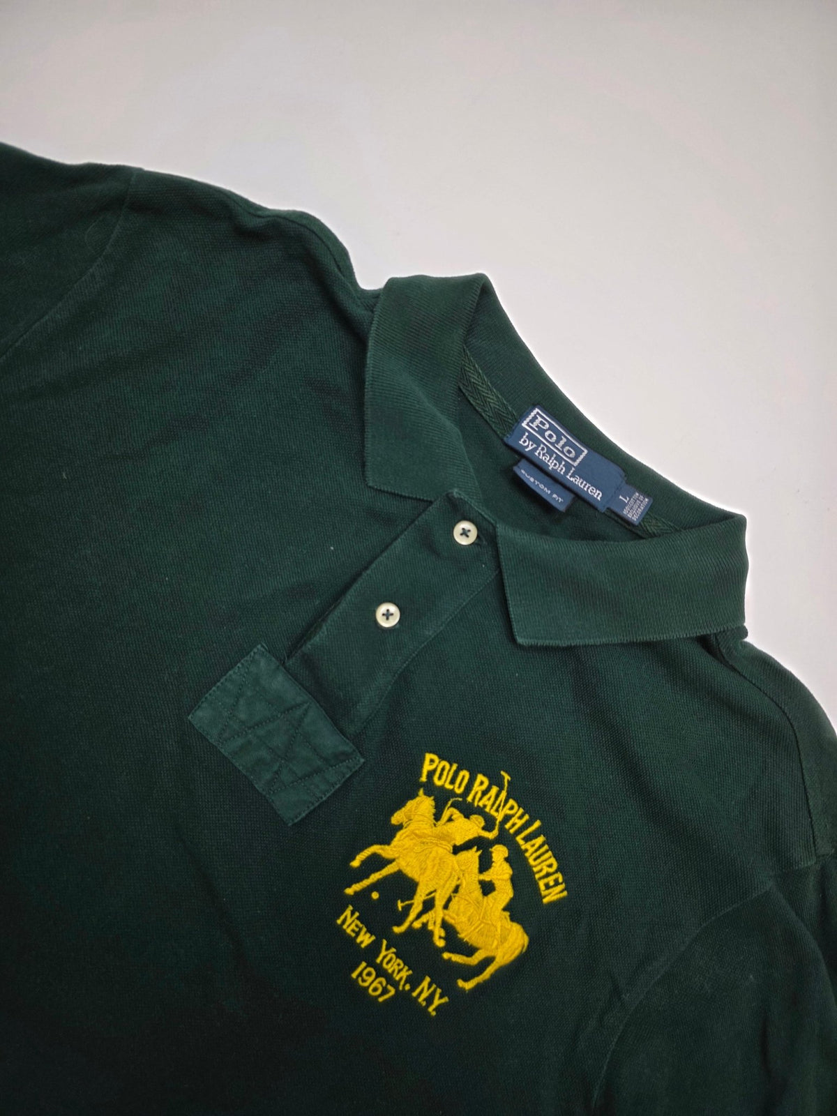 Polo Ralph Lauren Poloshirt Kragen-Detail mit Knopfleiste und Custom-Fit-Label
