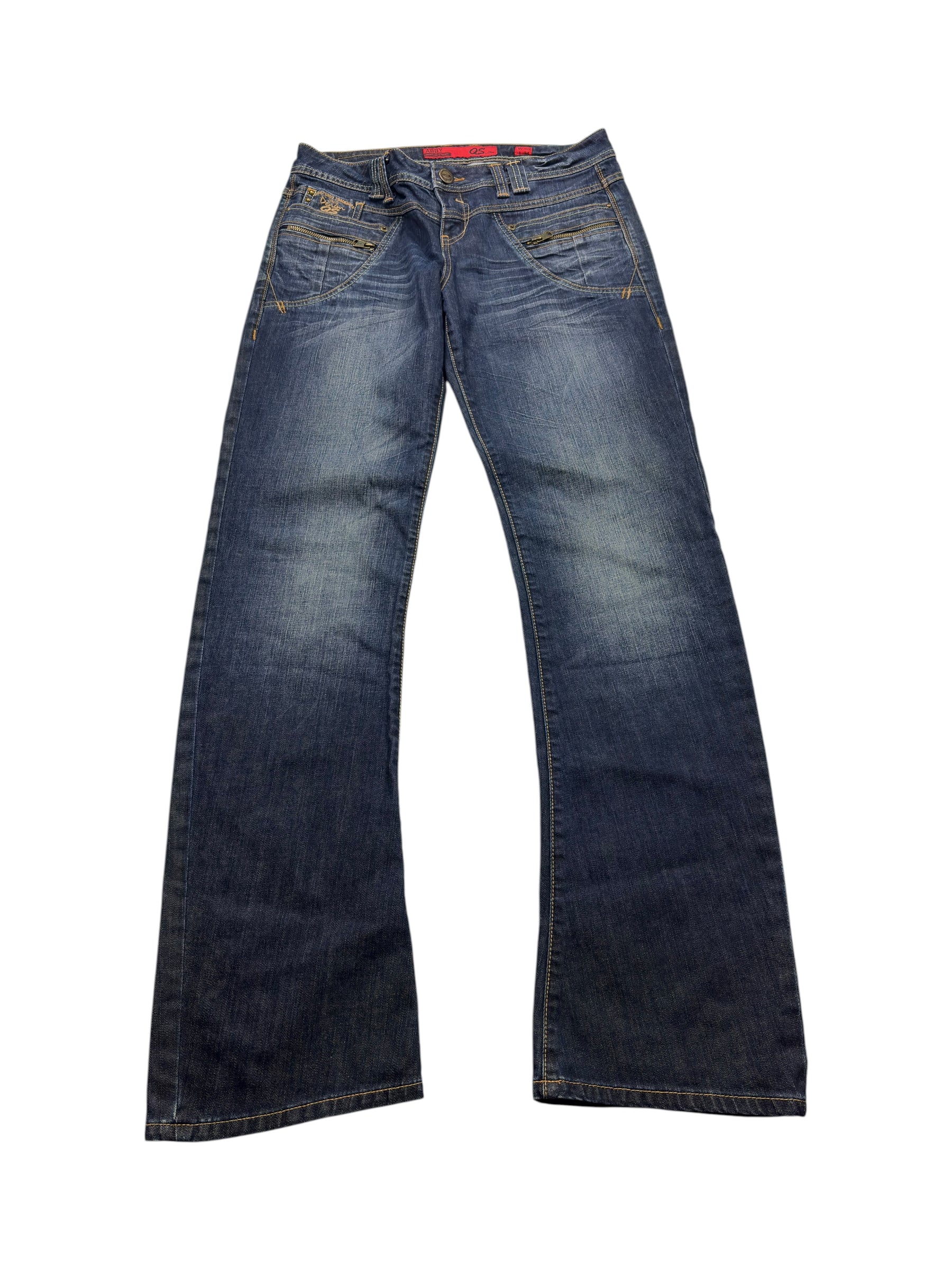 Blaue QS by s.Oliver Abby Bootcut Vintage Jeans, Vorderansicht
