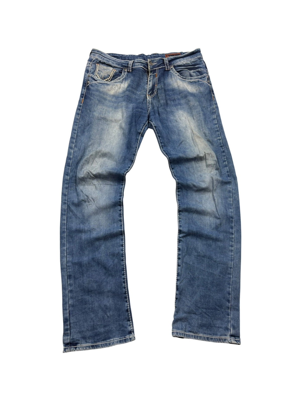 Rock Revival Lilien Vintage Baggy Jeans in Blau – Vorderansicht