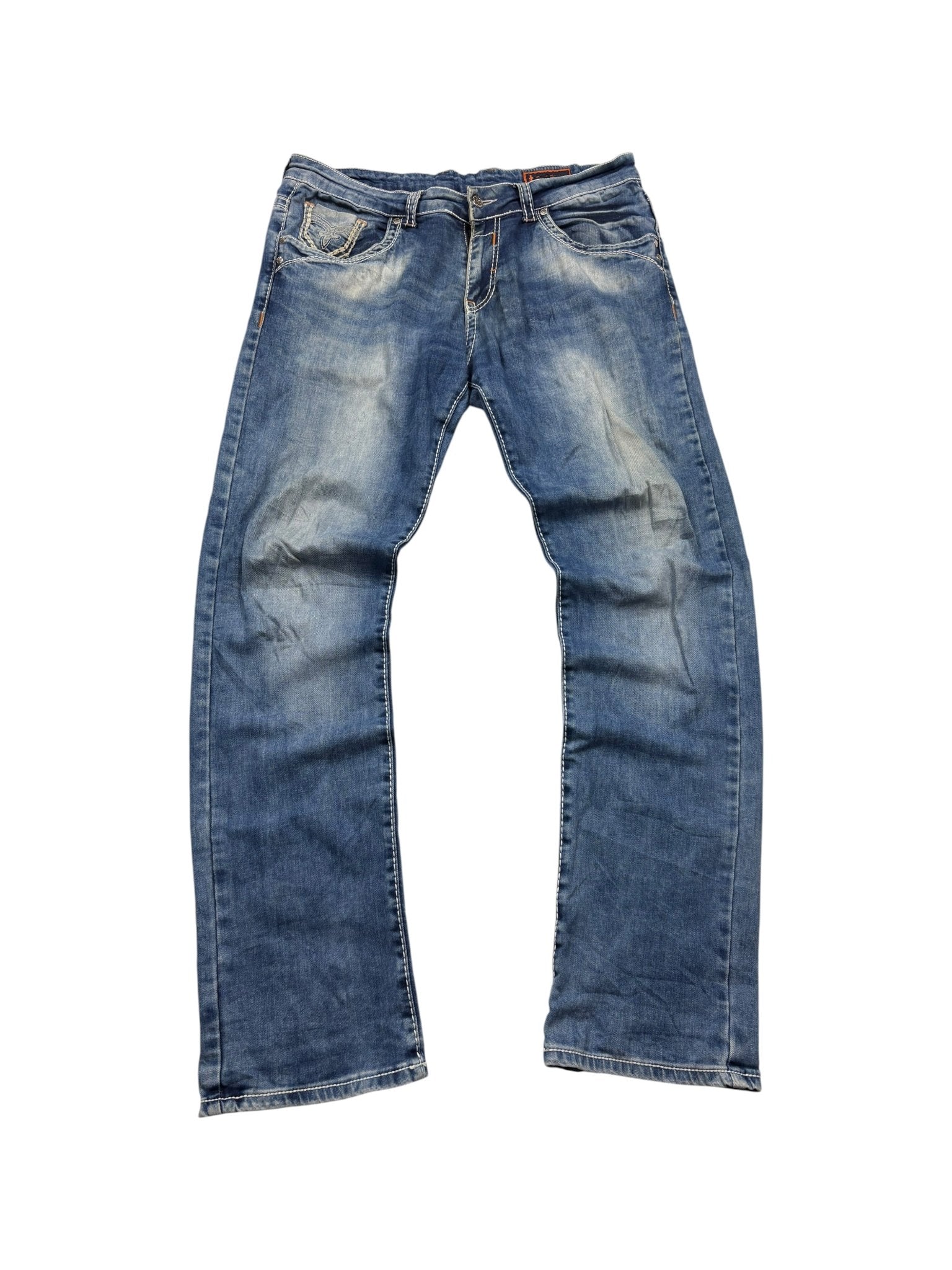 Rock Revival Fleur - de - Lis Vintage Baggy Jeans – Blue Wash (XL) - PKeyVintage