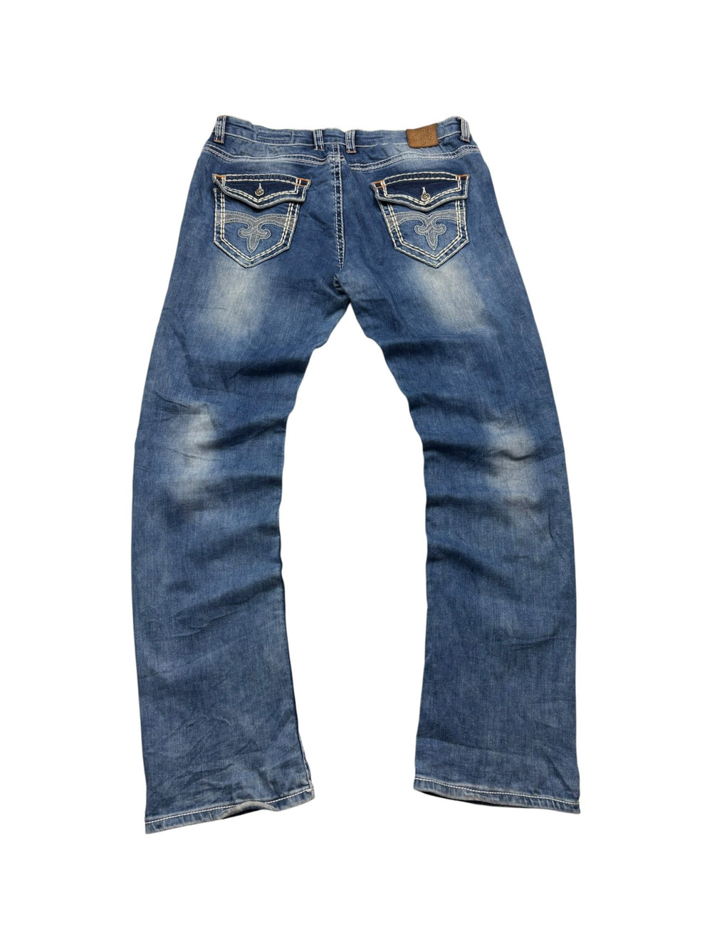 Rock Revival Fleur - de - Lis Vintage Baggy Jeans – Blue Wash (XL) - PKeyVintage