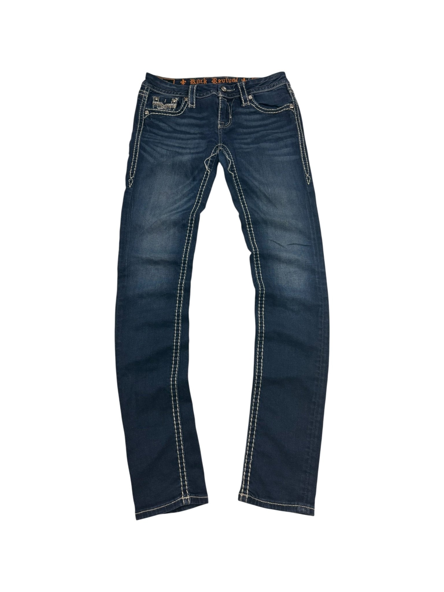 Rock Revival Sherry Y2K Vintage Straight Jeans – Blau (26) - PKeyVintage