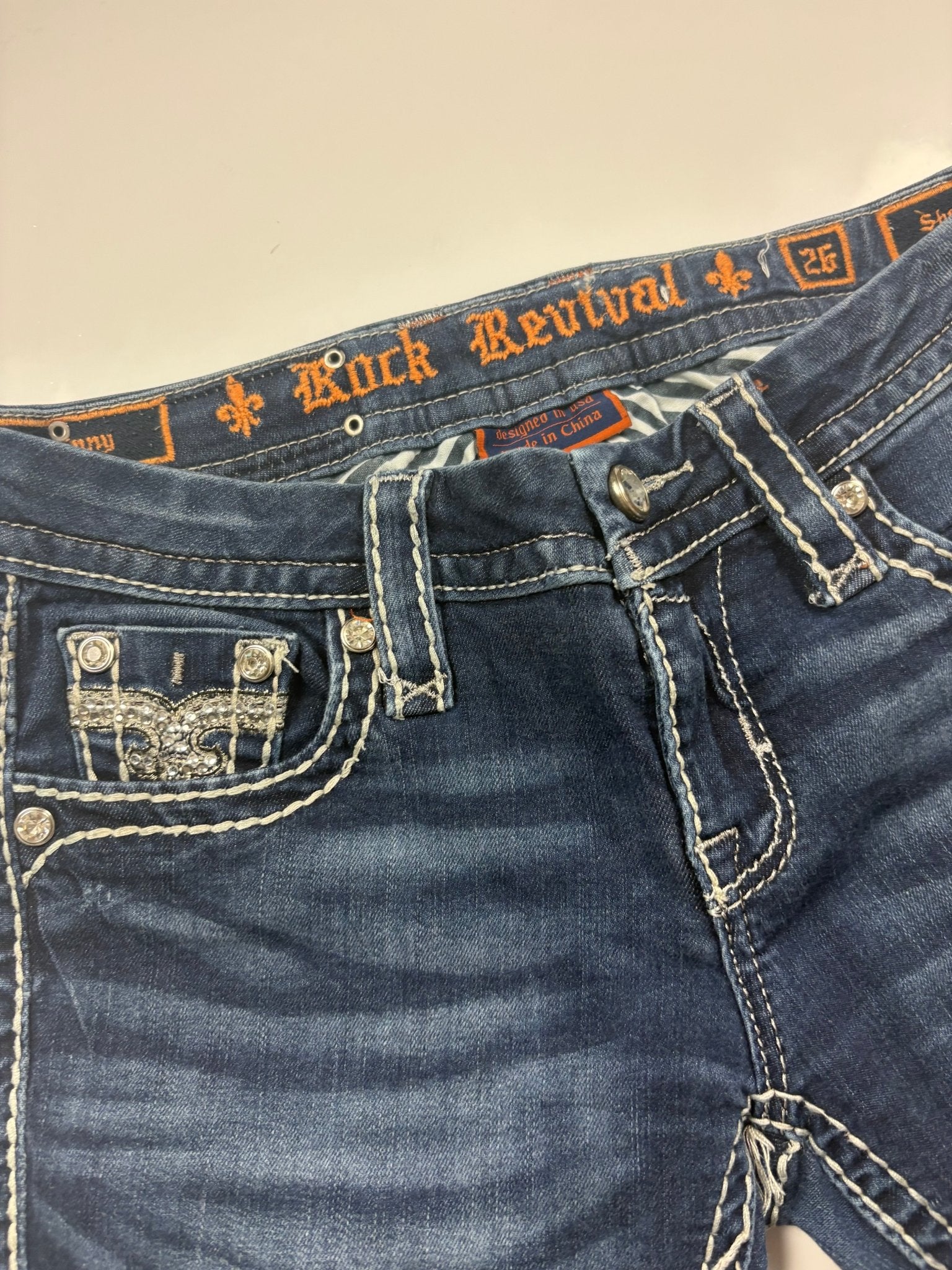 Rock Revival Sherry Y2K Vintage Straight Jeans – Blau (26) - PKeyVintage