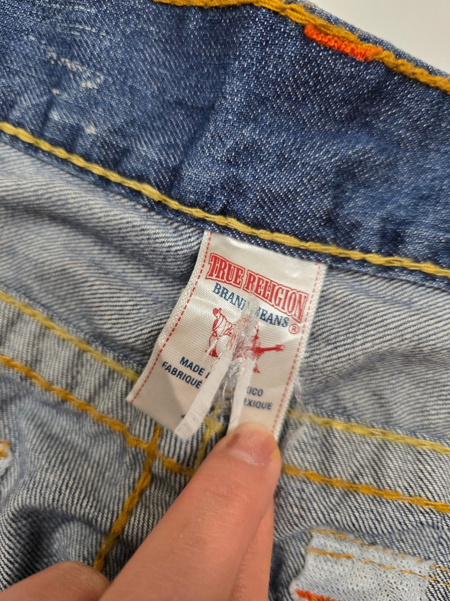 True Religion Flap Pocket Vintage Jeans – Blau (42) - PKeyVintage