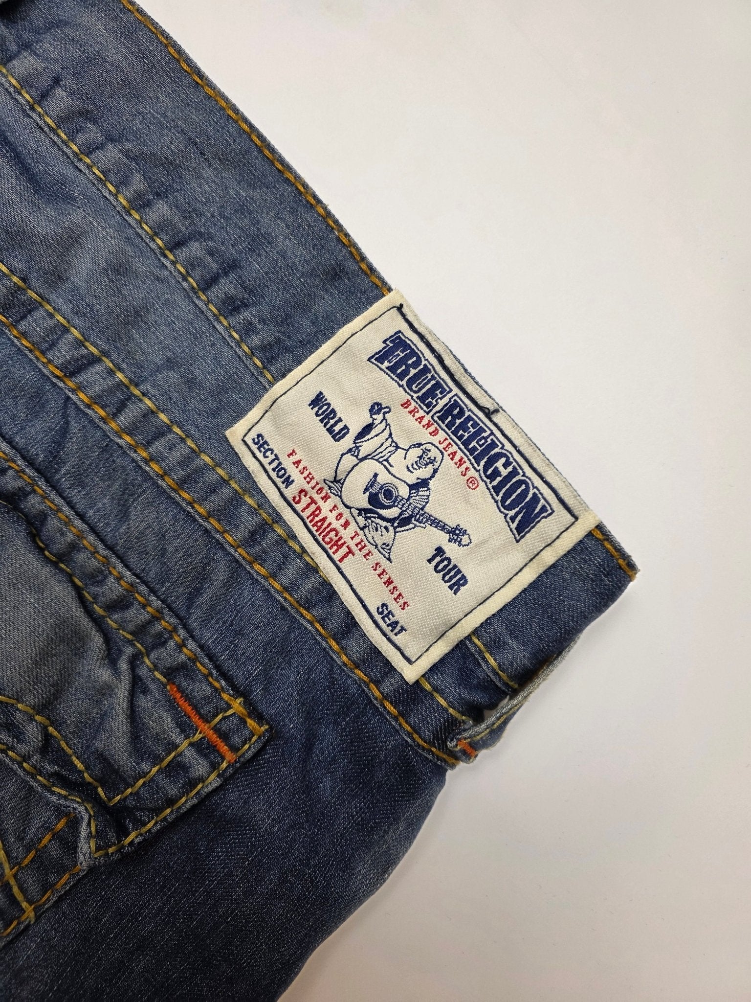 True Religion Flap Pocket Vintage Jeans – Blau (42) - PKeyVintage
