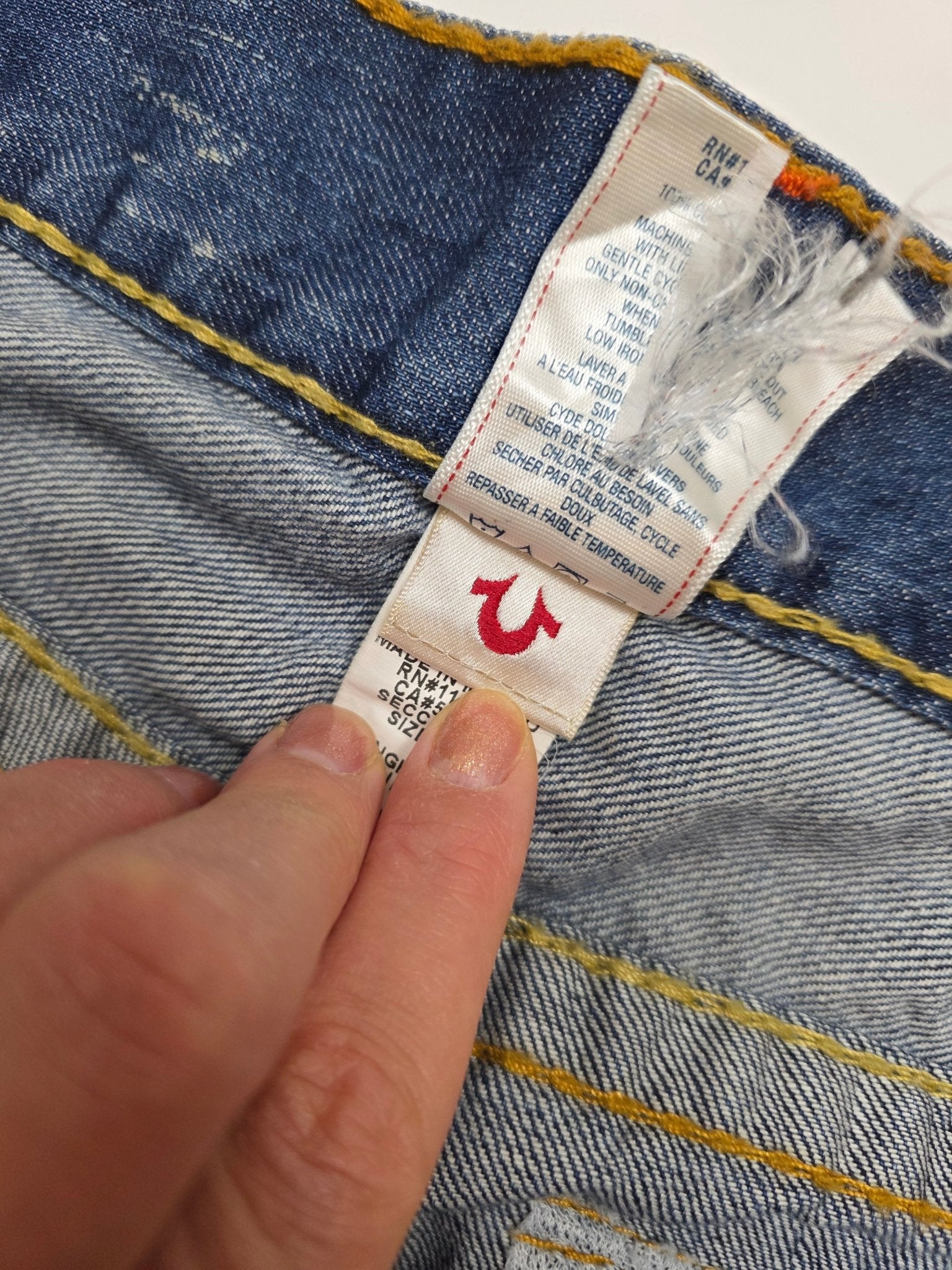 True Religion Flap Pocket Vintage Jeans – Blau (42) - PKeyVintage