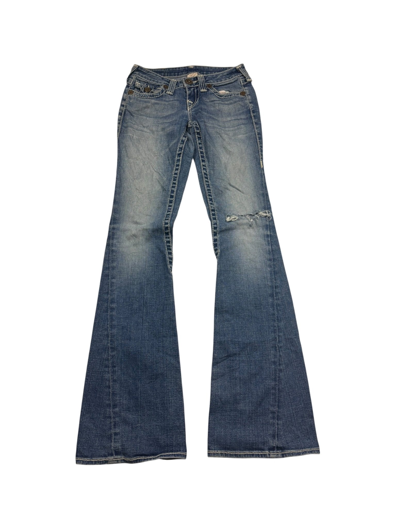 True Religion Horseshoe Y2K Vintage Bootcut Jeans – Blau (26) - PKeyVintage