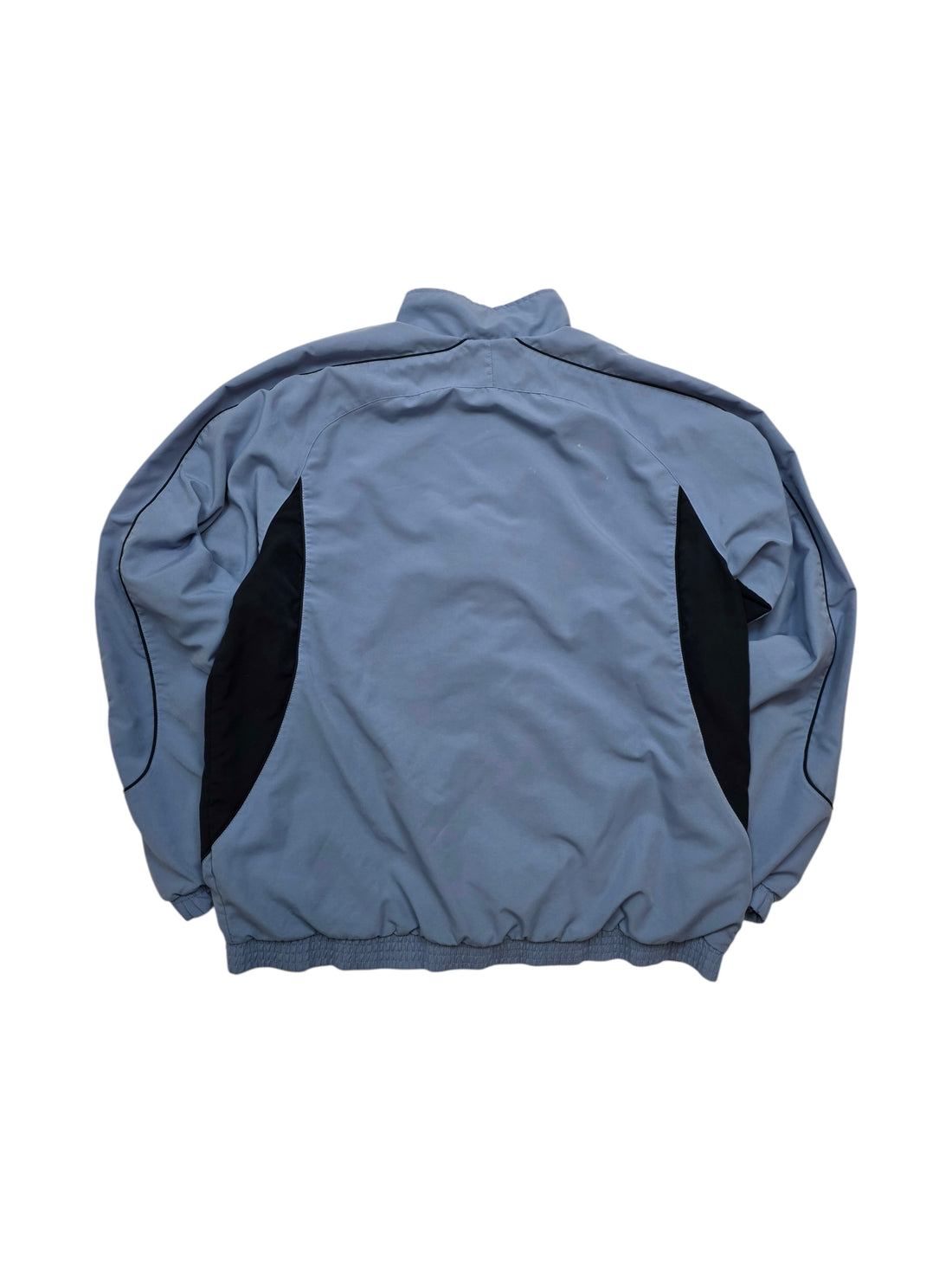 Vintage Adidas Track Jacket Hellblau Schwarz Größe L – Frontansicht