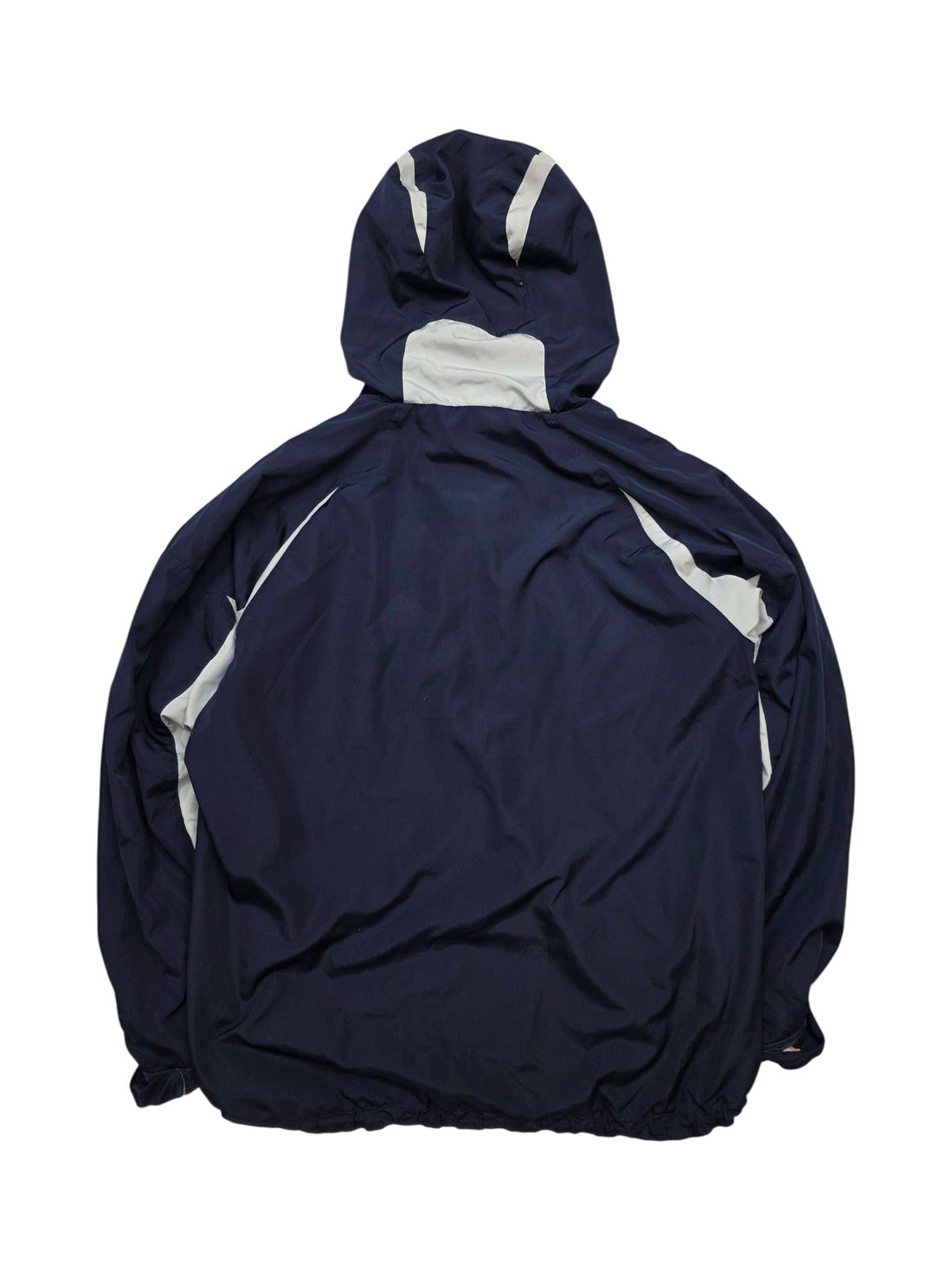 Vintage Nike Track Jacket mit Kapuze Navy Hellgrau Größe XL – Frontansicht