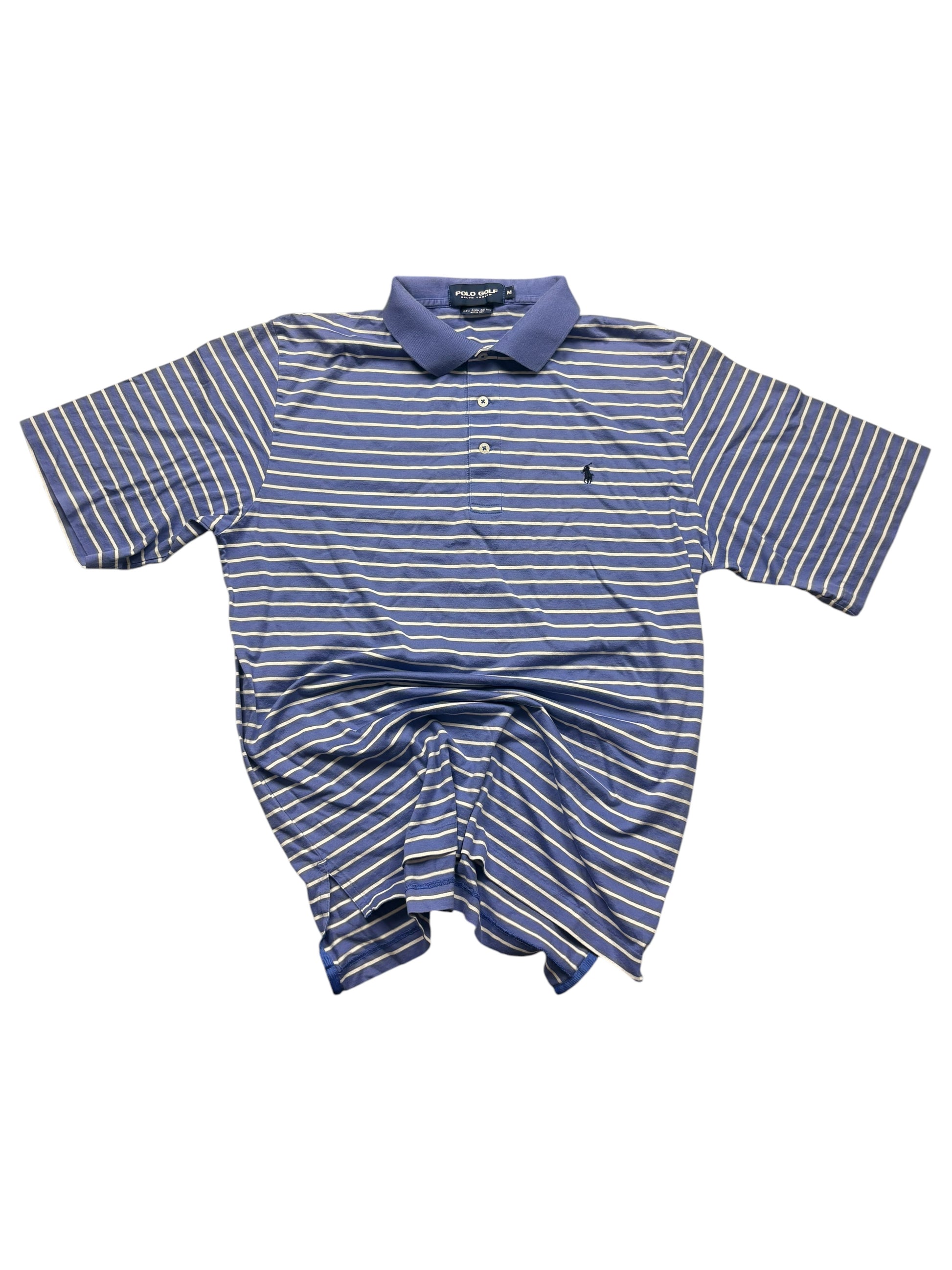 Polo Golf Ralph Lauren Big Pony Vintage Poloshirt gestreift Frontansicht Größe M mit großer Stickerei