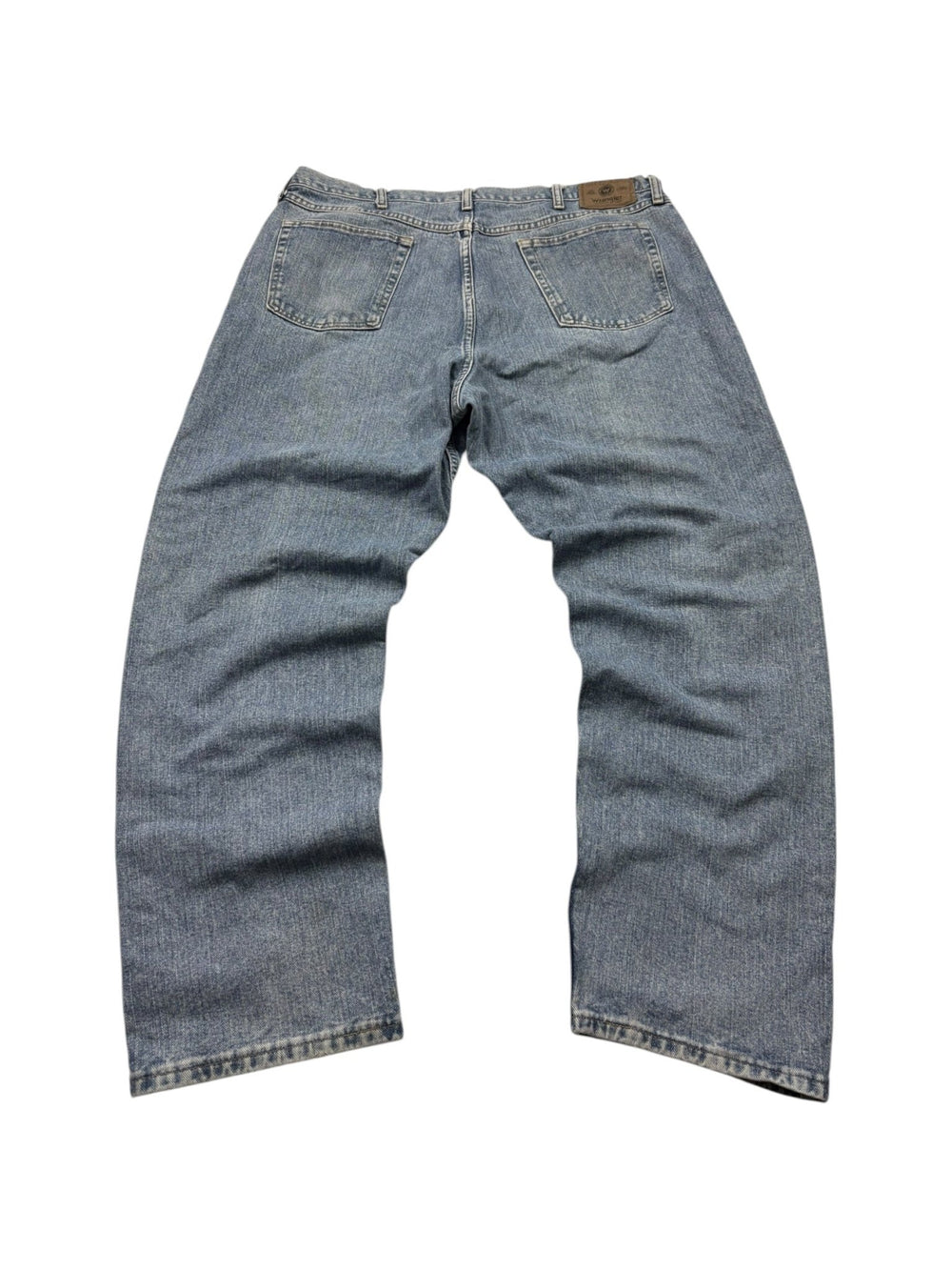 Wrangler Lederpatch Vintage Jeans – Hellblau (W40/L34) - PKeyVintage