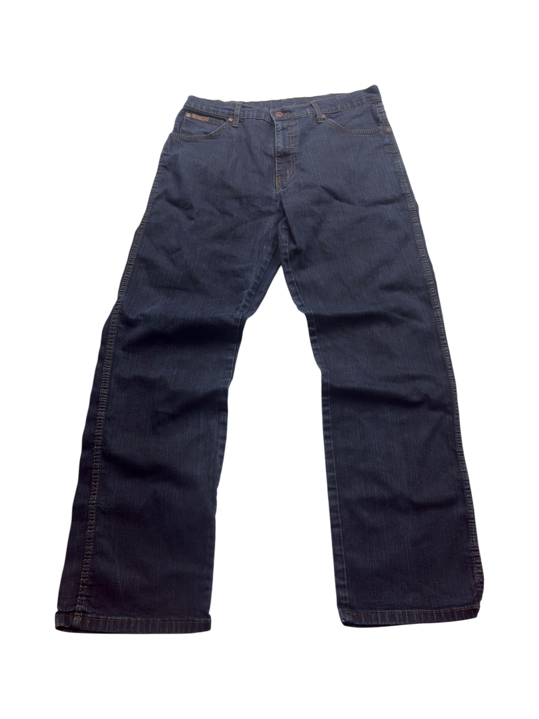 Dunkelblaue Wrangler Texas Stretch Vintage Jeans in W33/L32, Vorderansicht