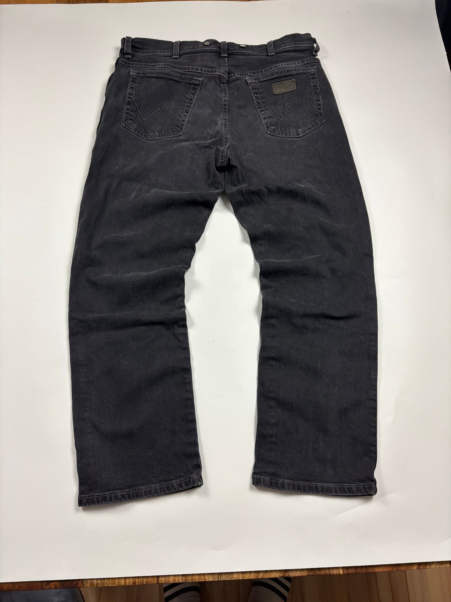 Wrangler Texas Stretch W - Naht Vintage Jeans – Washed Black (W36/L30) - PKeyVintage