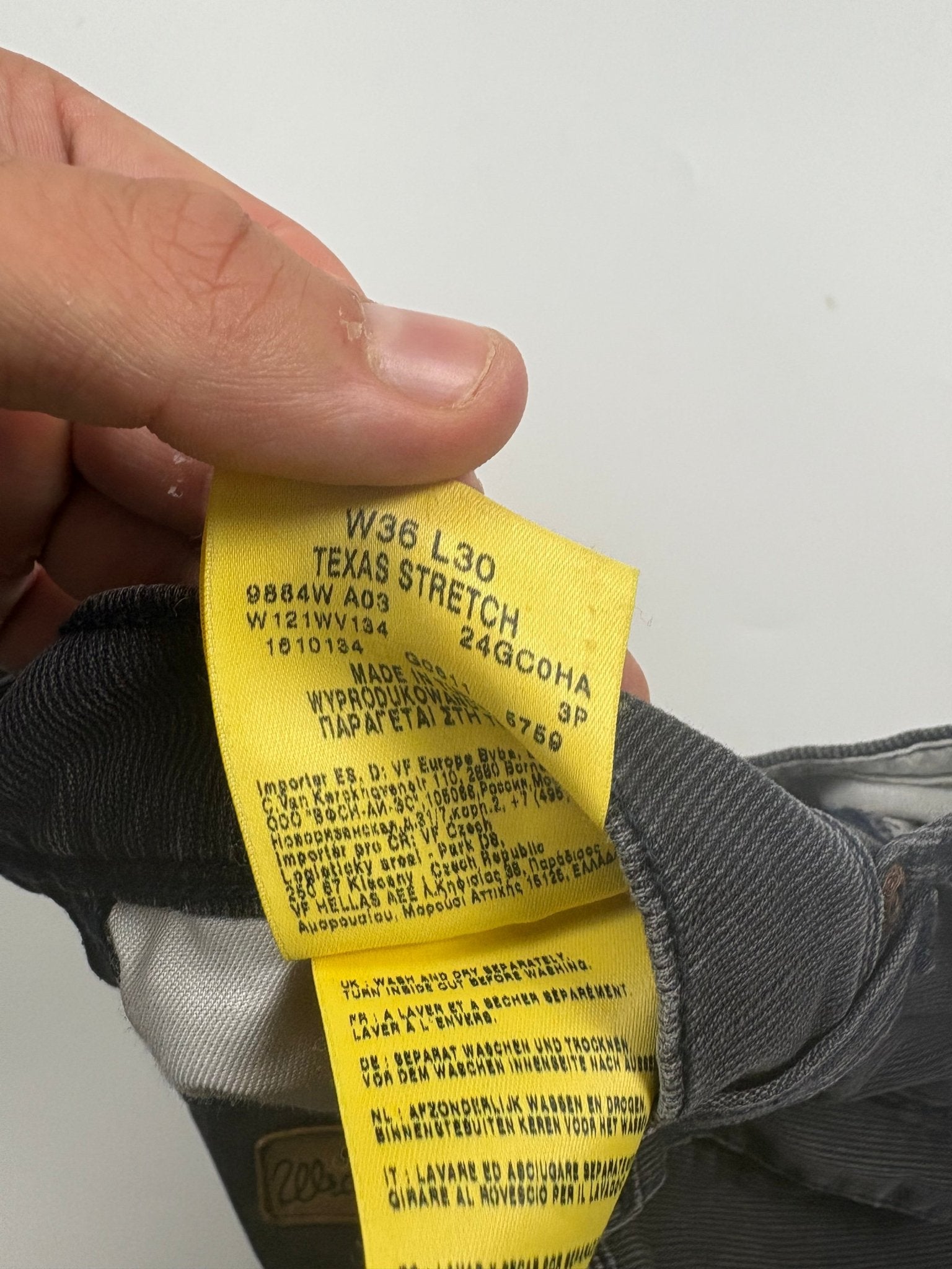 Wrangler W - Naht Vintage Jeans – Anthrazit (W36/L30) - PKeyVintage